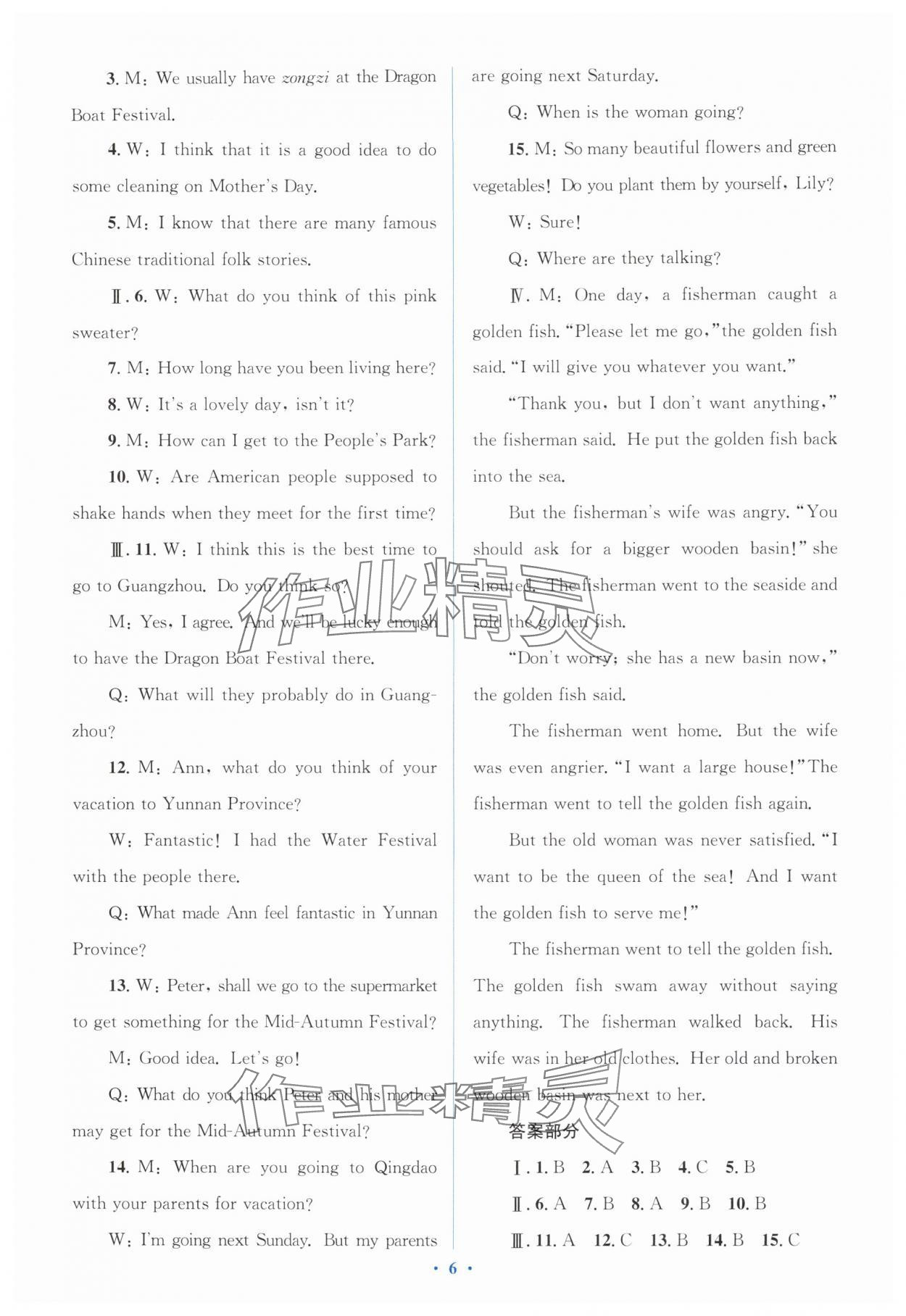 2025年同步解析与测评学考练九年级英语全一册人教版&nbsp;第6页