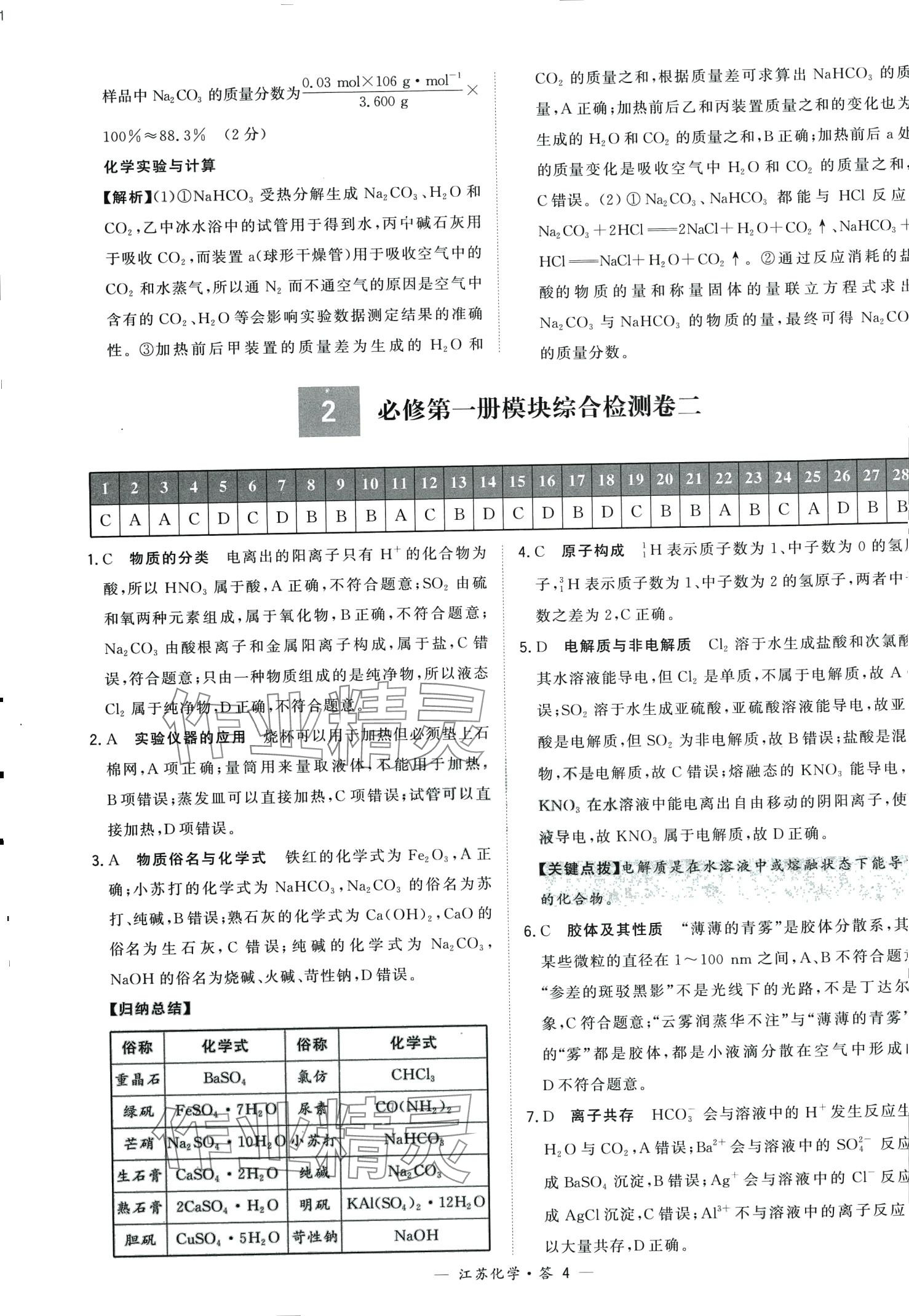 2024年天利38套學(xué)業(yè)水平考試高中化學(xué)通用版江蘇專版 第4頁(yè)