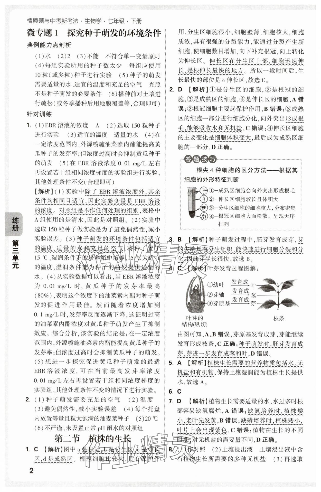 2025年万唯中考情境题七年级生物下册人教版 第2页