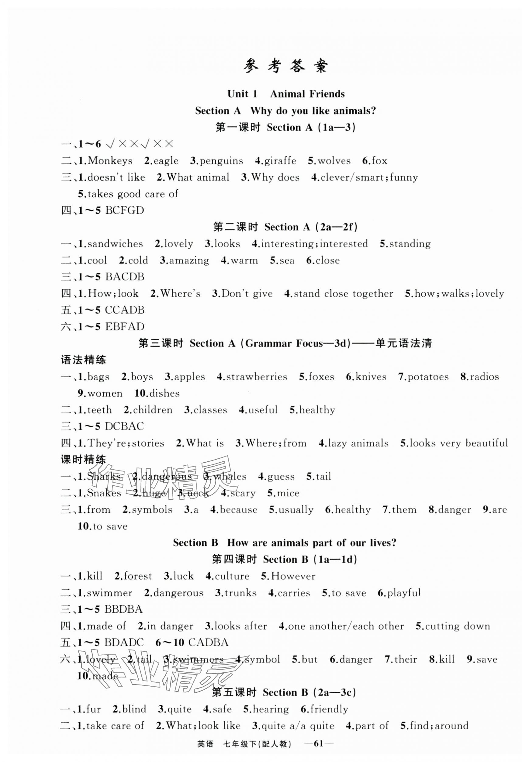 2025年四清導(dǎo)航七年級(jí)英語(yǔ)下冊(cè)人教版 第1頁(yè)