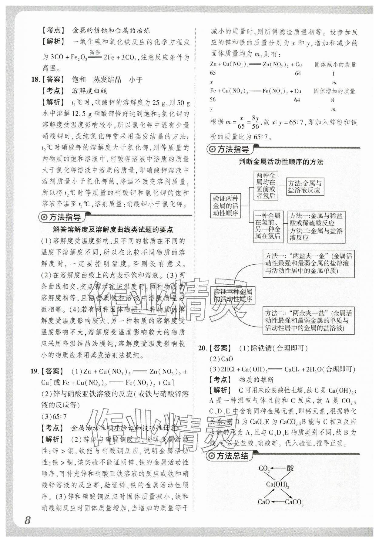 2024年原創(chuàng)仿真卷化學(xué)中考河南專版 參考答案第8頁