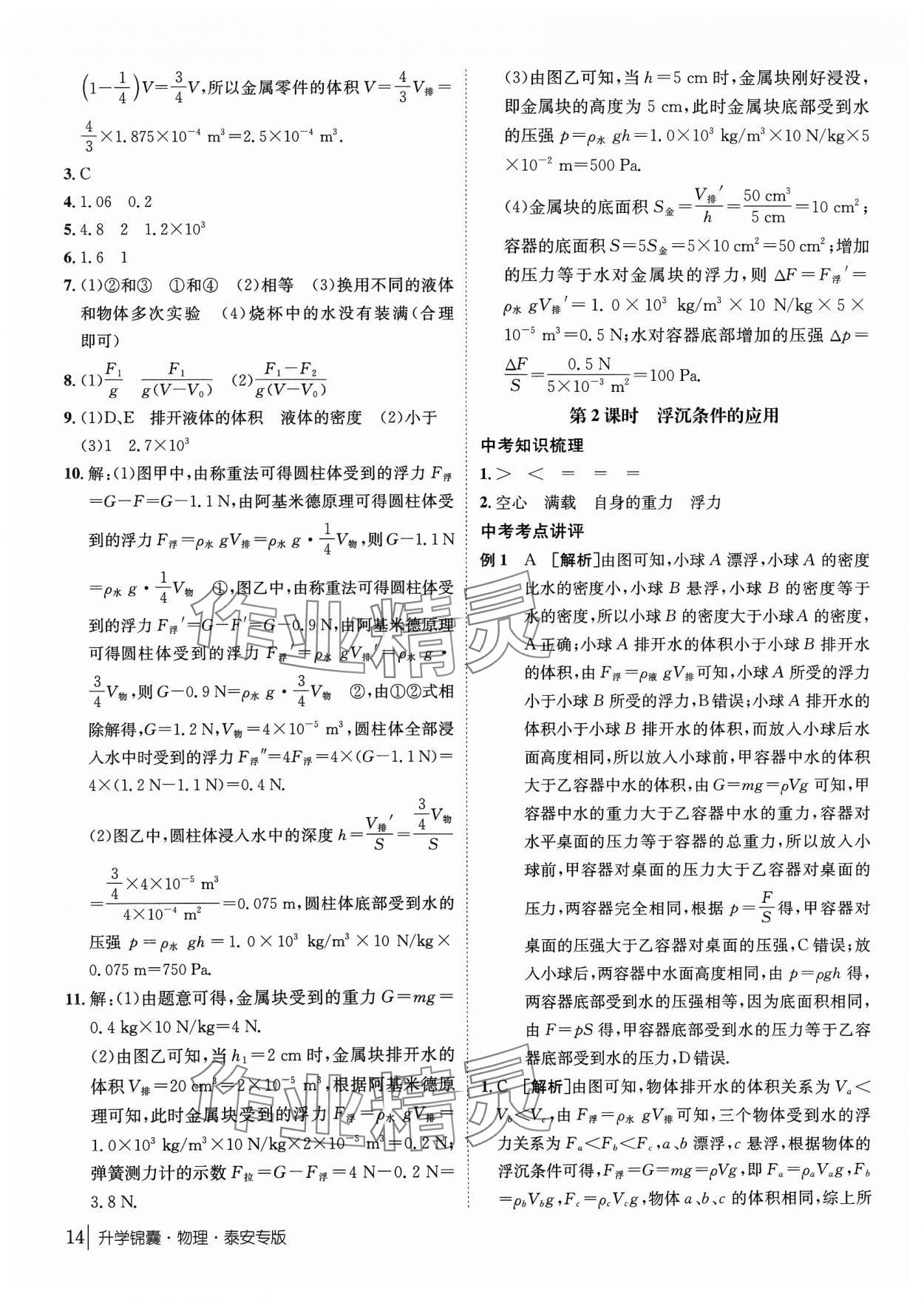 2024年升学锦囊物理泰安专版 第14页