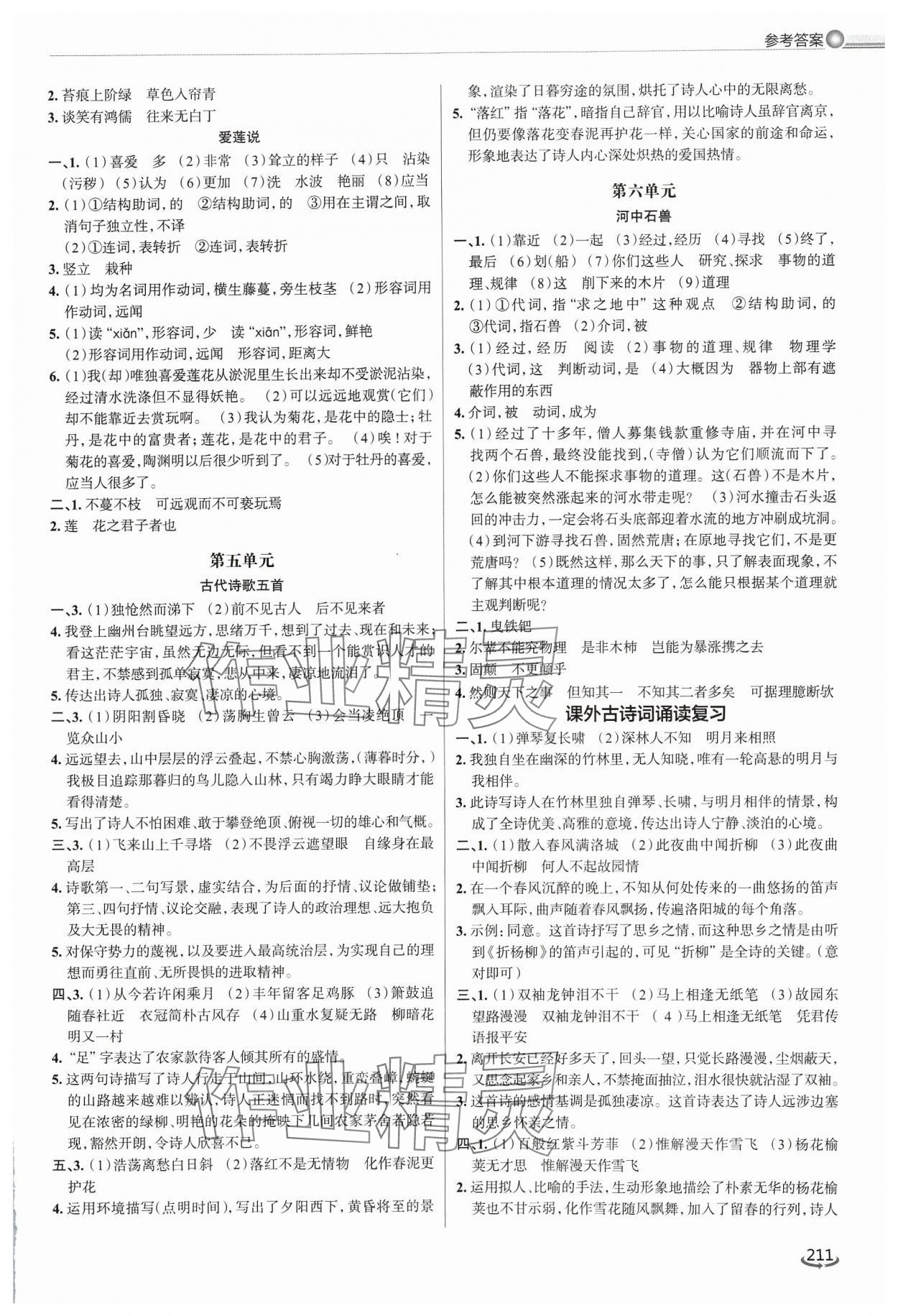 2024年初中总复习手册泰山出版社语文 第5页