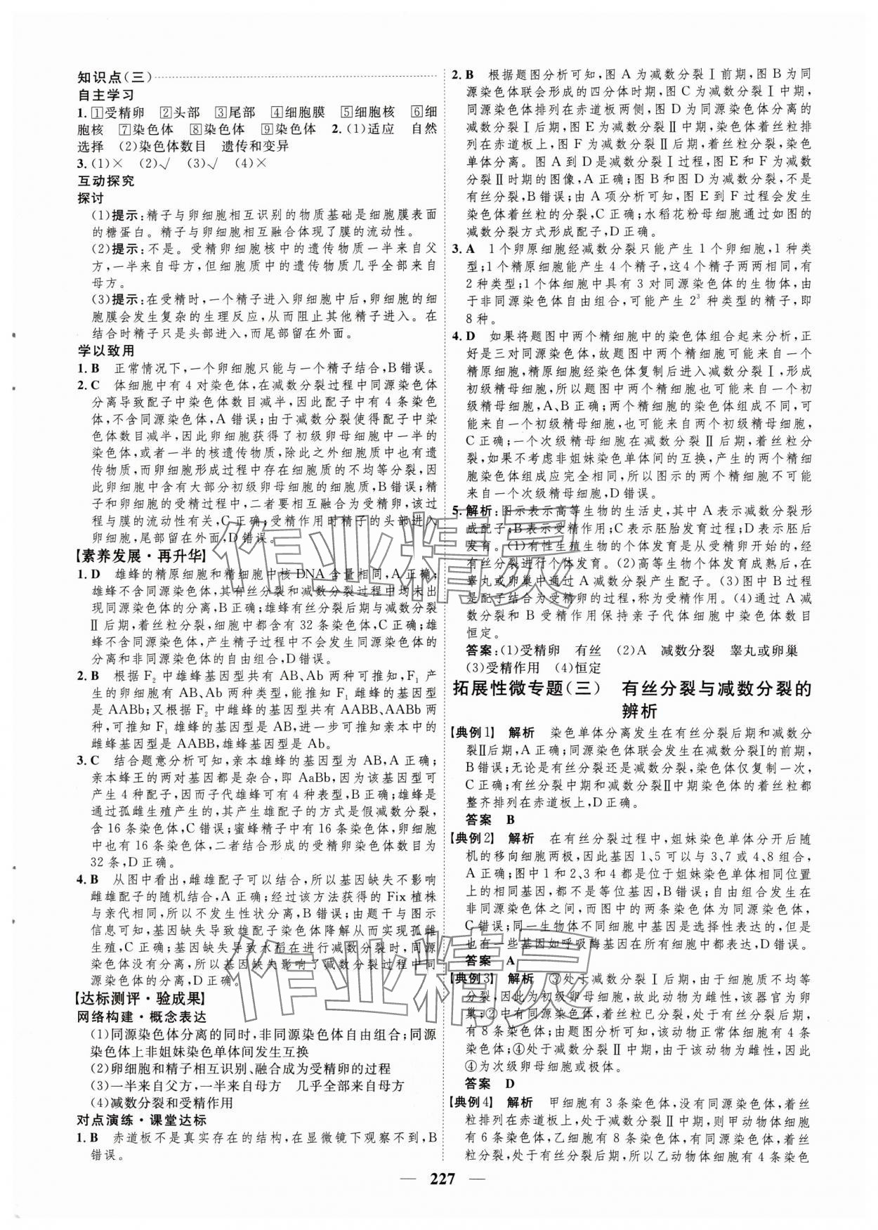 2024年三維設(shè)計生物必修2遺傳與進化 參考答案第11頁