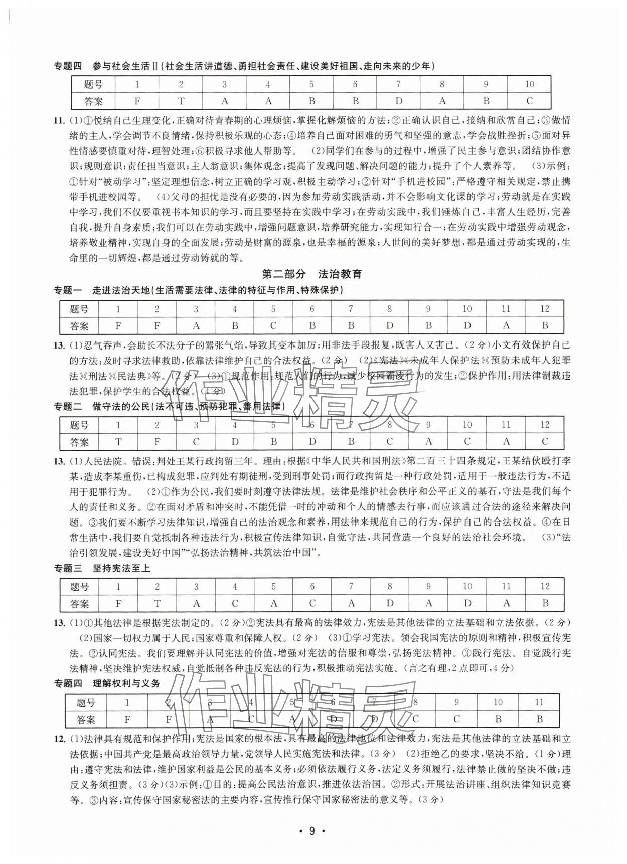2025年知識點(diǎn)解讀中考?xì)v史與社會道德與法治 參考答案第9頁