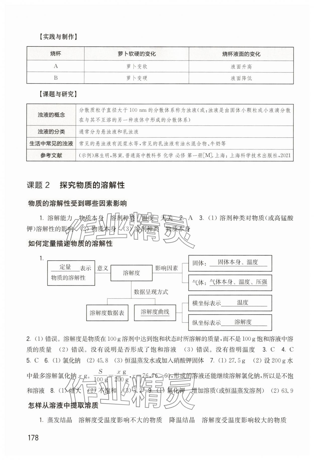 2025年综合活动手册九年级化学上册沪教版54制 参考答案第2页