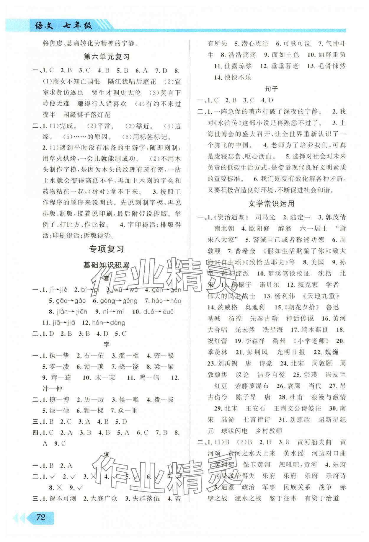 2025年第三学期暑假衔接七年级语文人教版 第2页