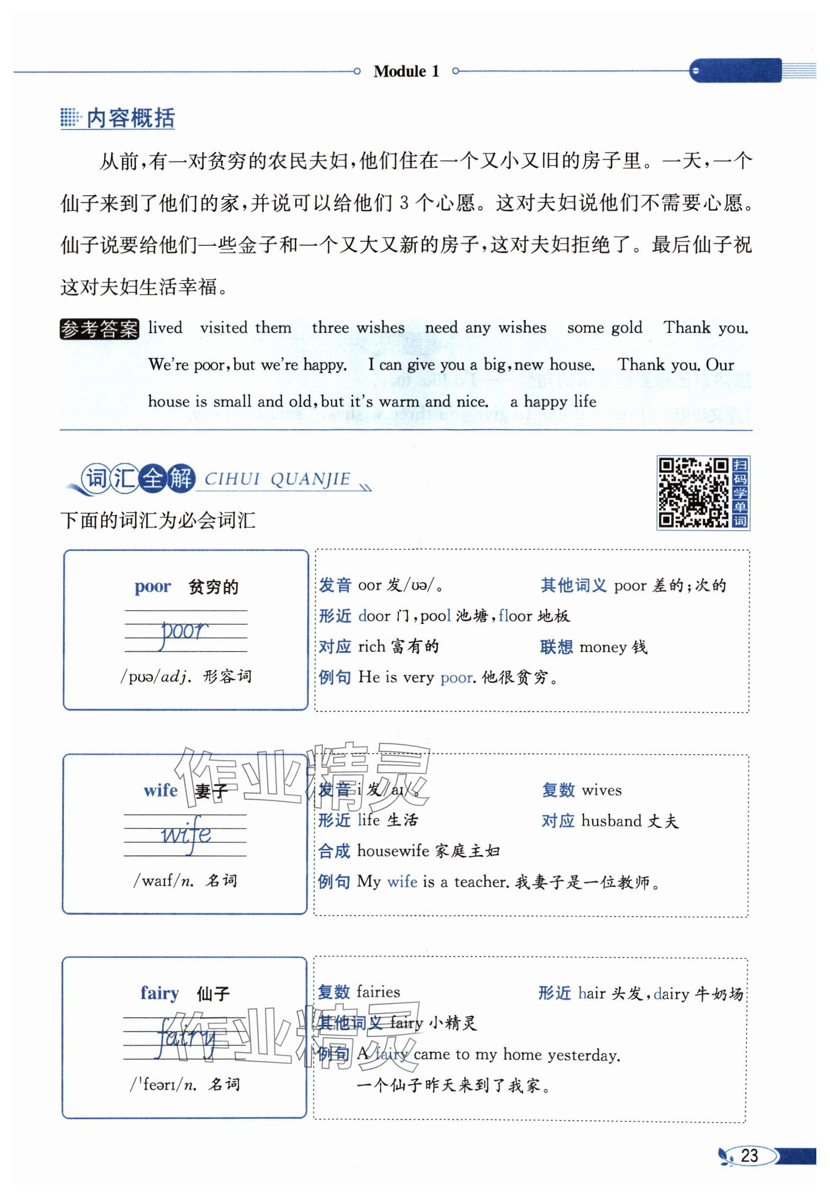 2024年教材課本六年級(jí)英語(yǔ)下冊(cè)滬教版 參考答案第23頁(yè)