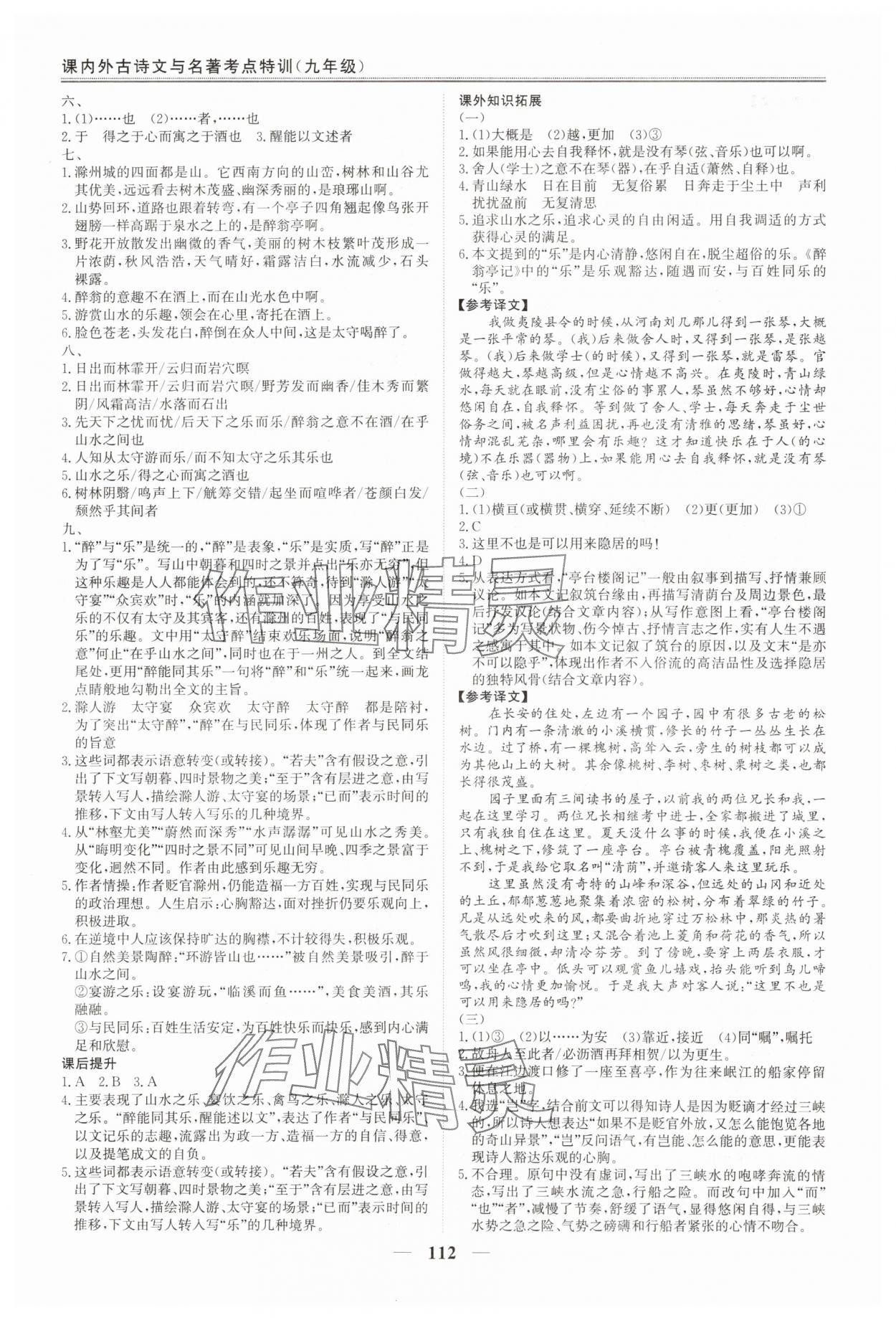 2025年课内外古诗文与名著考点特训九年级上册&nbsp;第4页