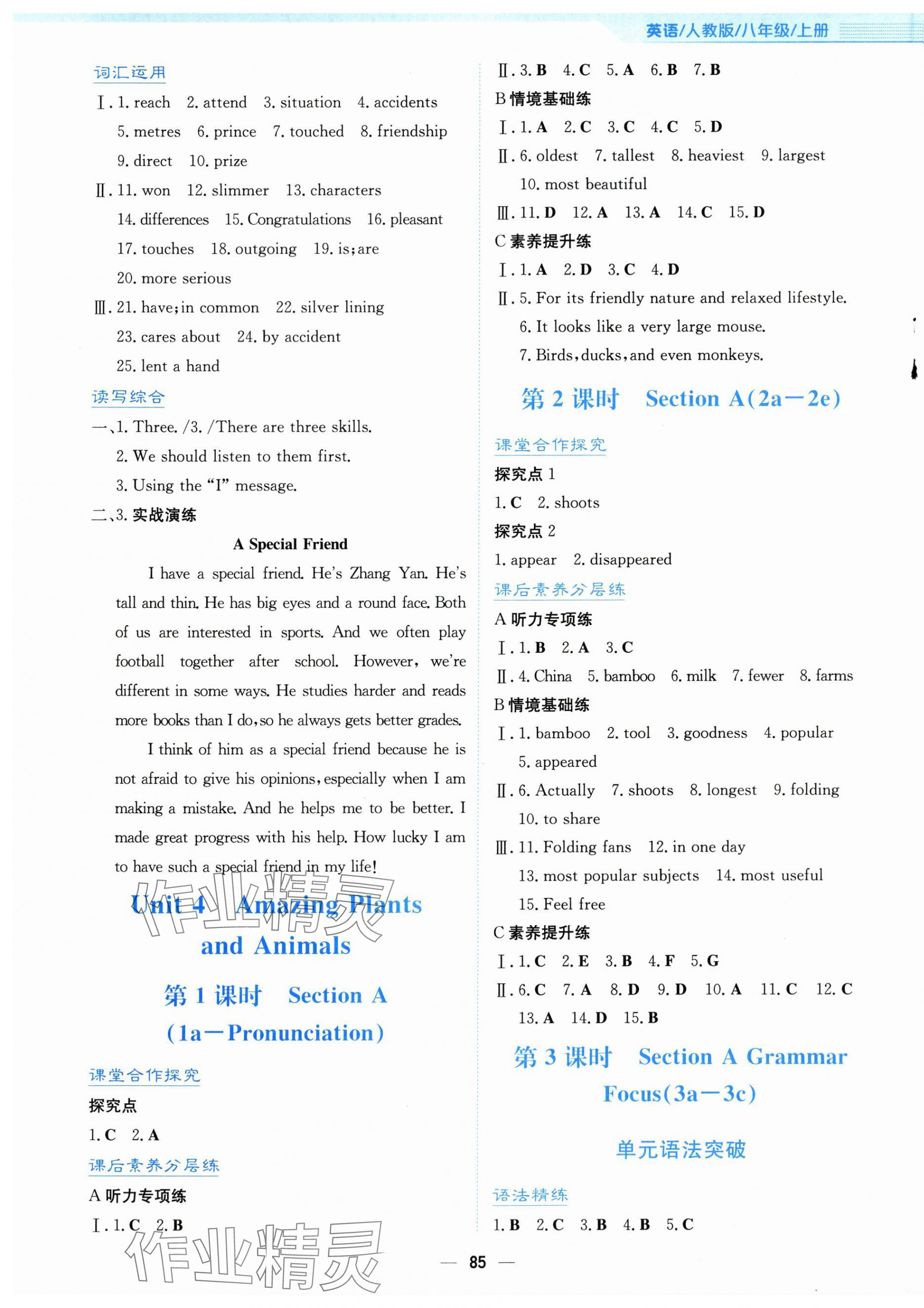 2025年新编基础训练八年级英语上册人教版 第5页