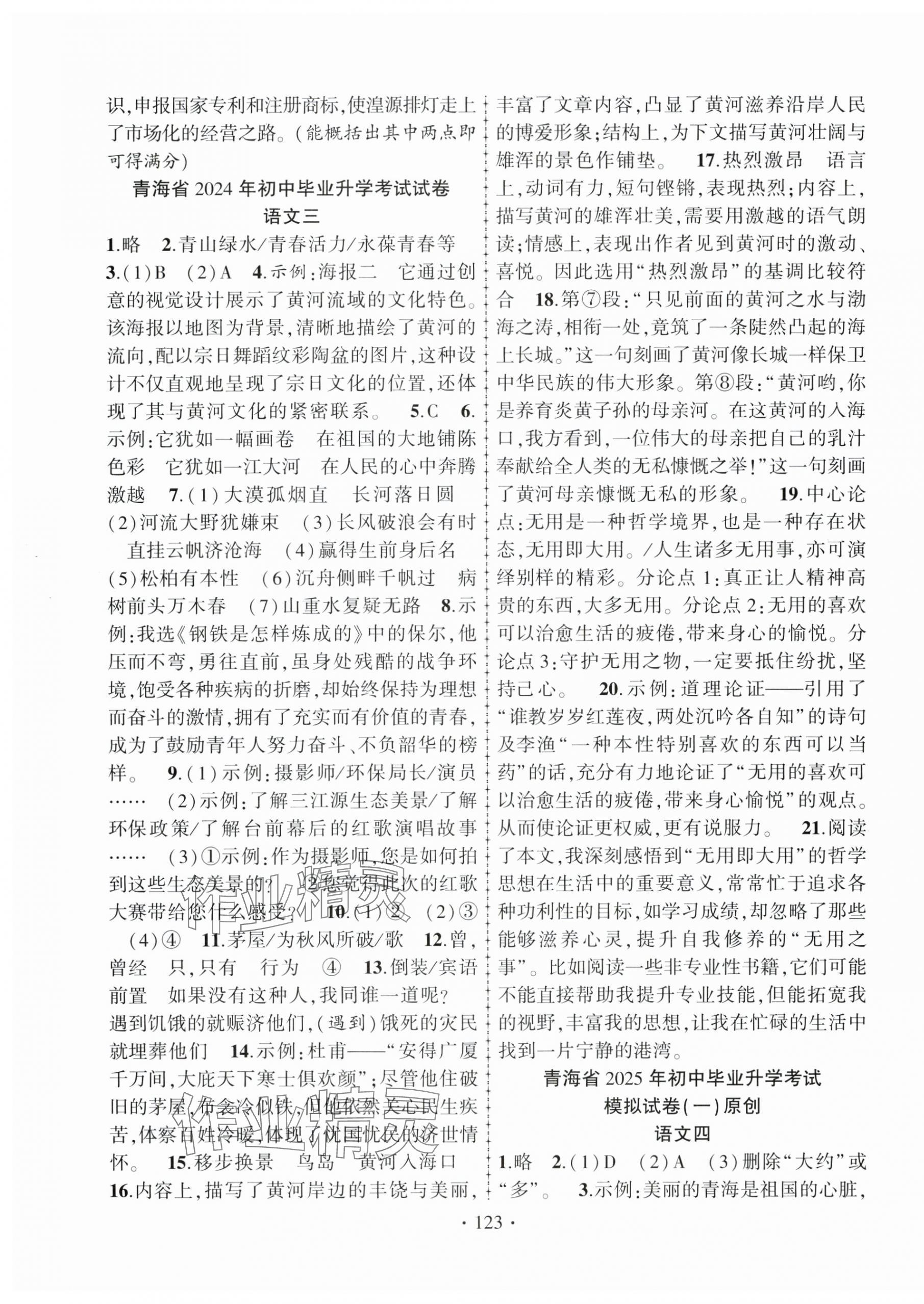 2025年青海中考金榜名卷模擬試卷語文 第3頁