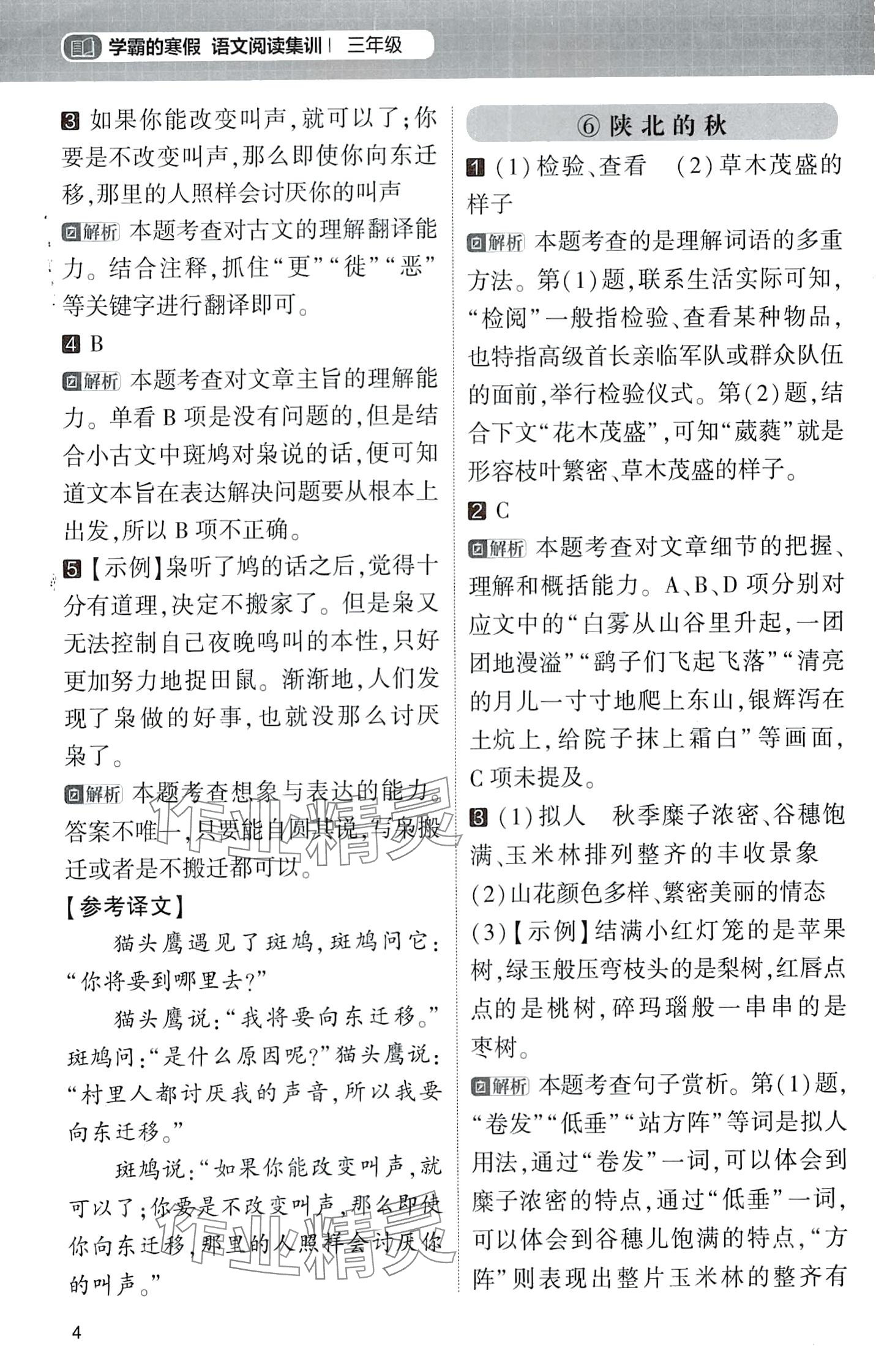 2024年學(xué)霸的寒假三年級語文&nbsp;第4頁