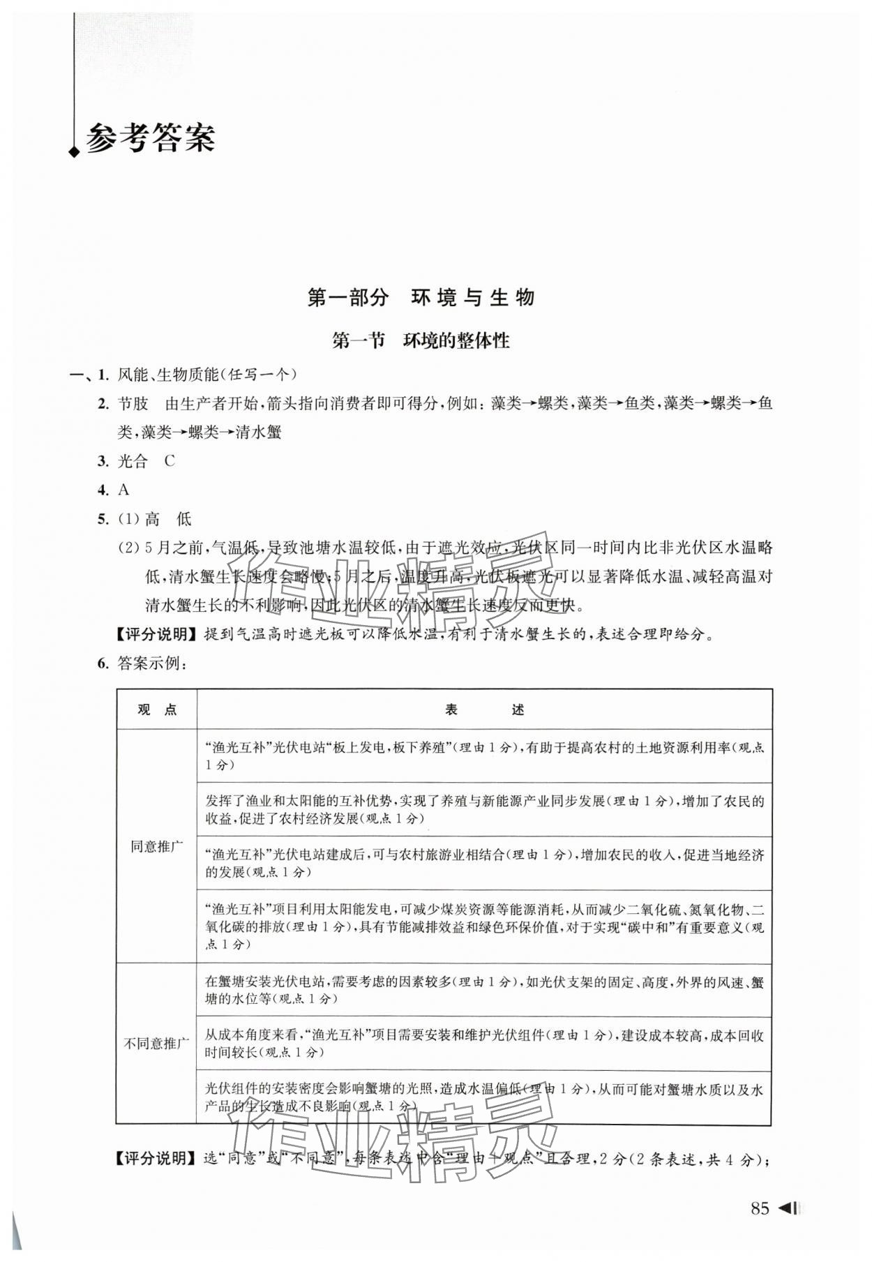 2025年上海新中考試題分類匯編地理生命科學(xué) 參考答案第1頁