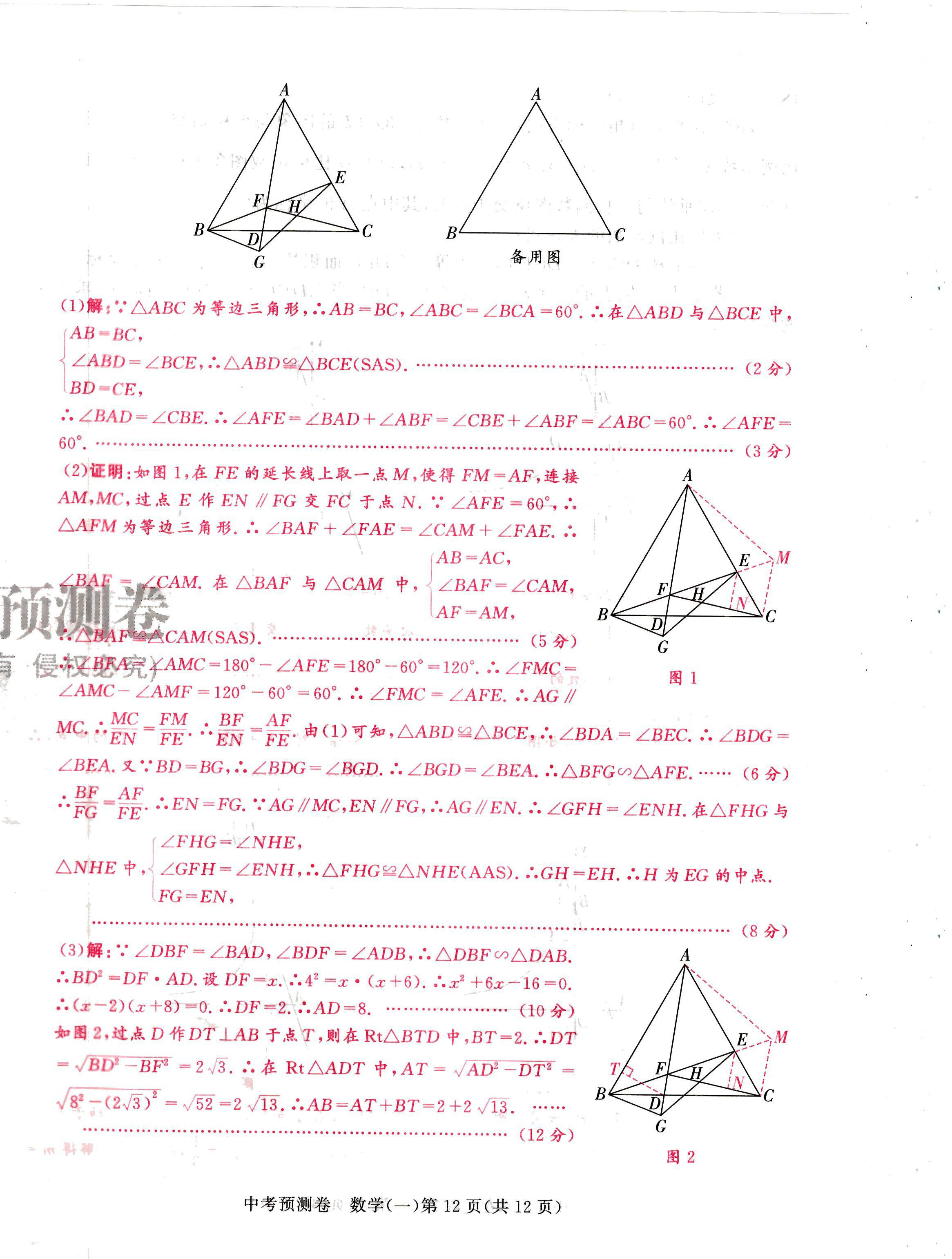 2024年中考預(yù)測卷數(shù)學(xué)成都專版 第12頁