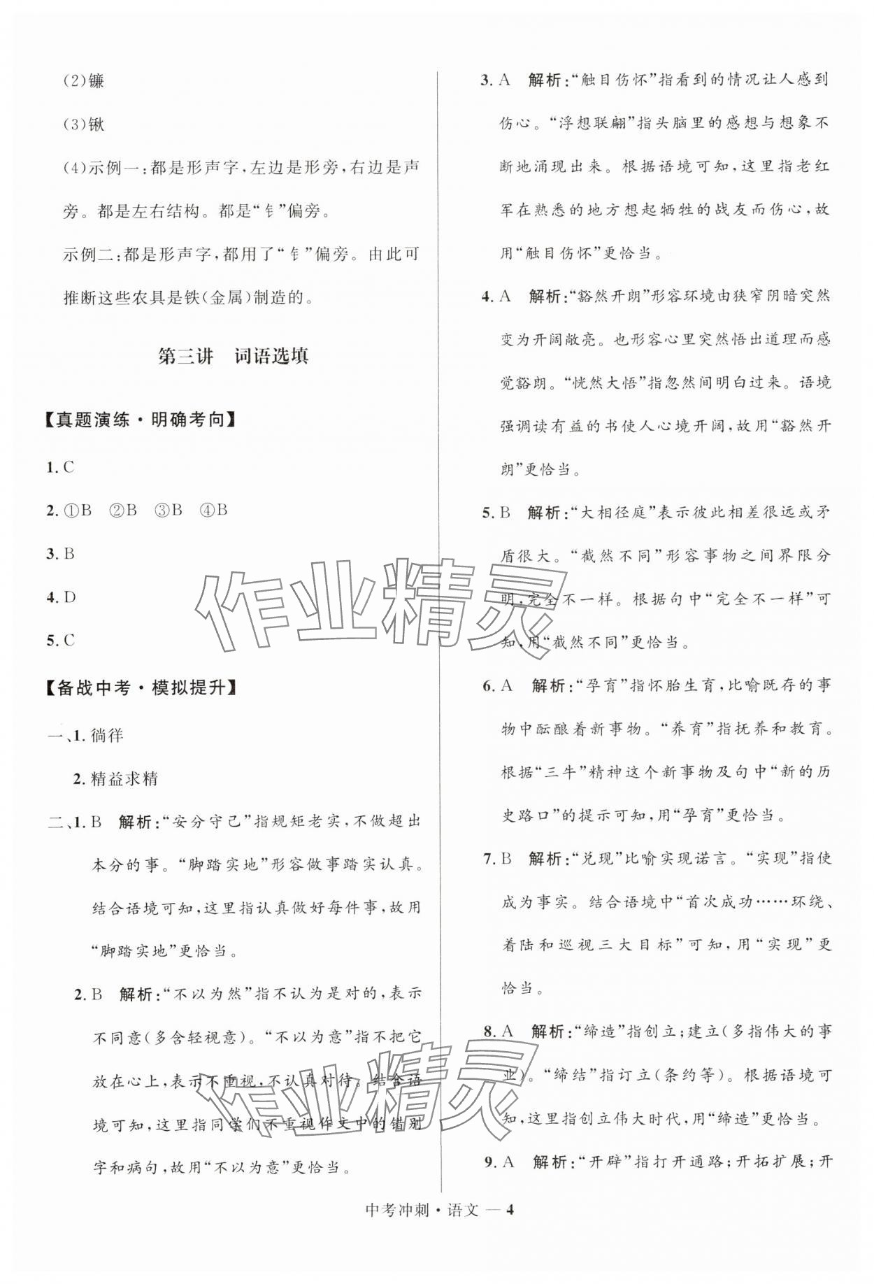 2025年奪冠百分百中考沖刺語文福建專版 第4頁