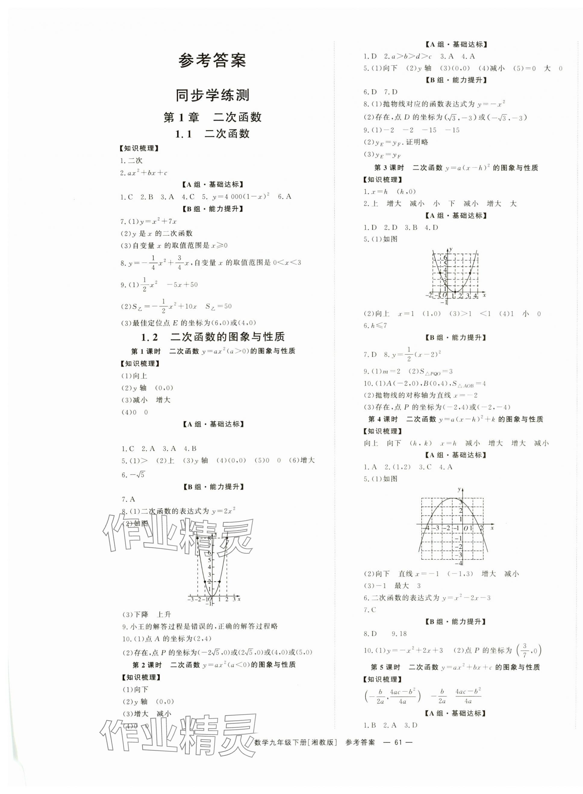 2025年全效學習同步學練測九年級數(shù)學下冊湘教版 第1頁