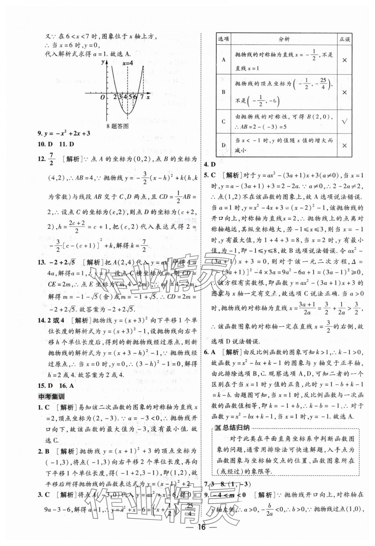 2024年中考123中考一轮总复习数学吉林专版&nbsp;参考答案第16页
