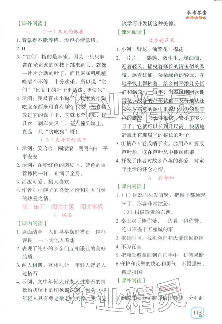 2025年阅读理解强化训练五年级语文上册人教版&nbsp;第3页