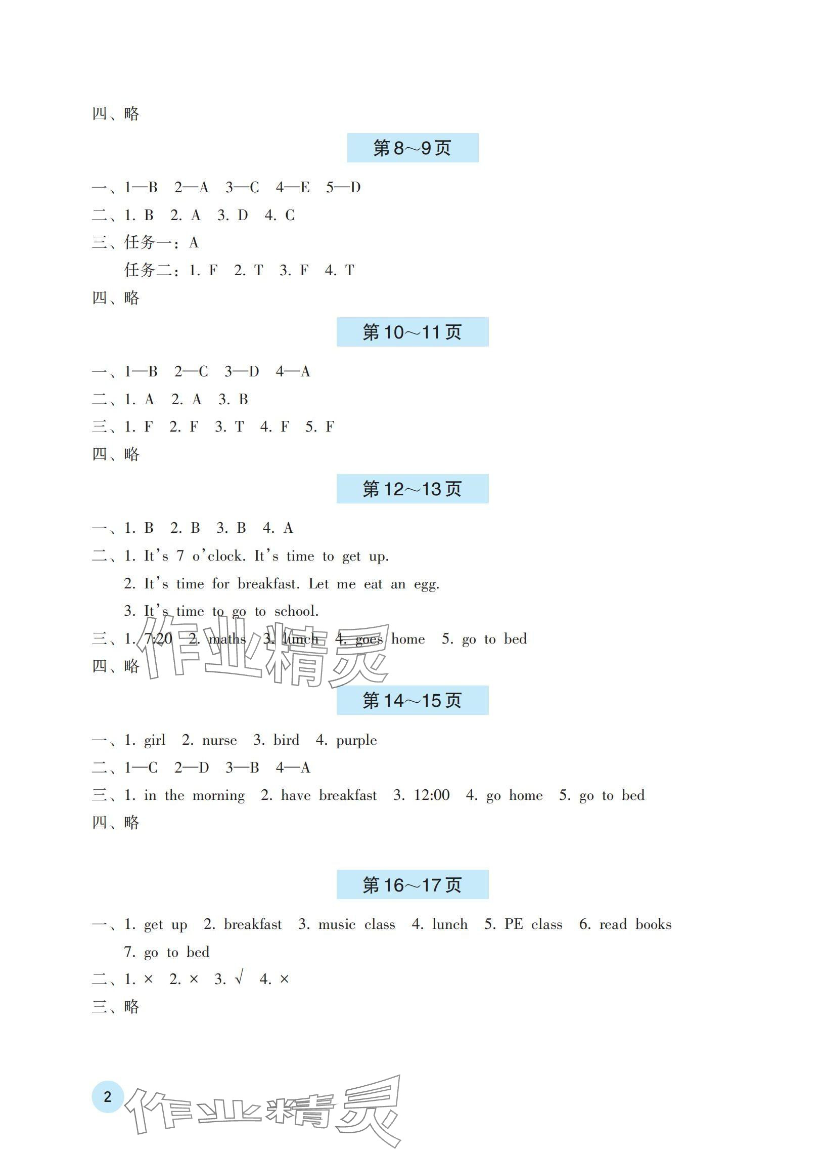 2024年暑假基礎(chǔ)性作業(yè)四年級(jí)英語(yǔ)人教版 參考答案第2頁(yè)