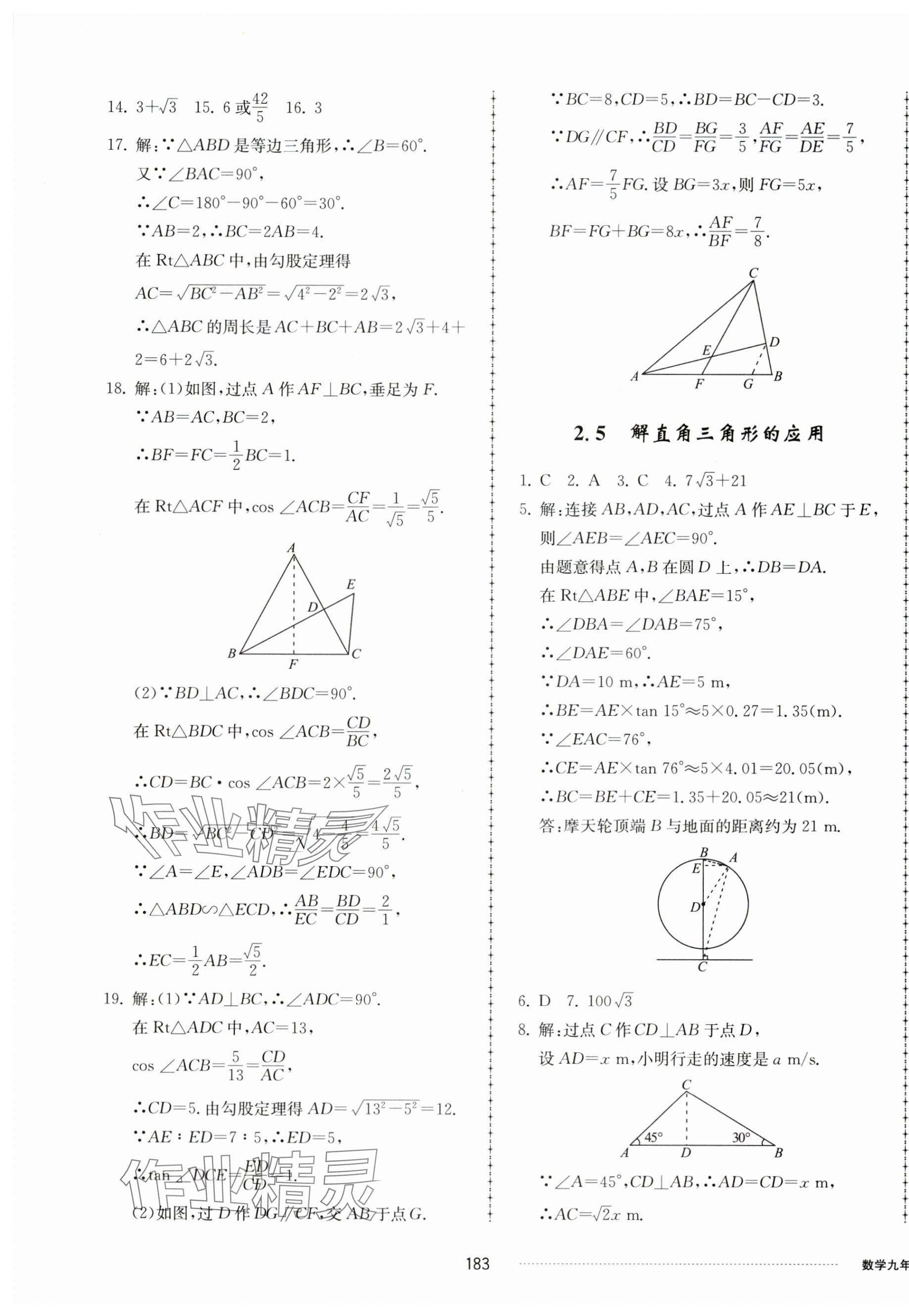 2023年同步練習(xí)冊(cè)配套單元檢測(cè)卷九年級(jí)數(shù)學(xué)上冊(cè)青島版 第7頁(yè)