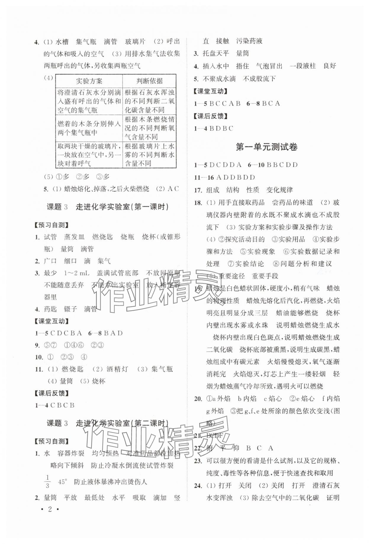 2024年高效精练九年级化学上册人教版 第2页