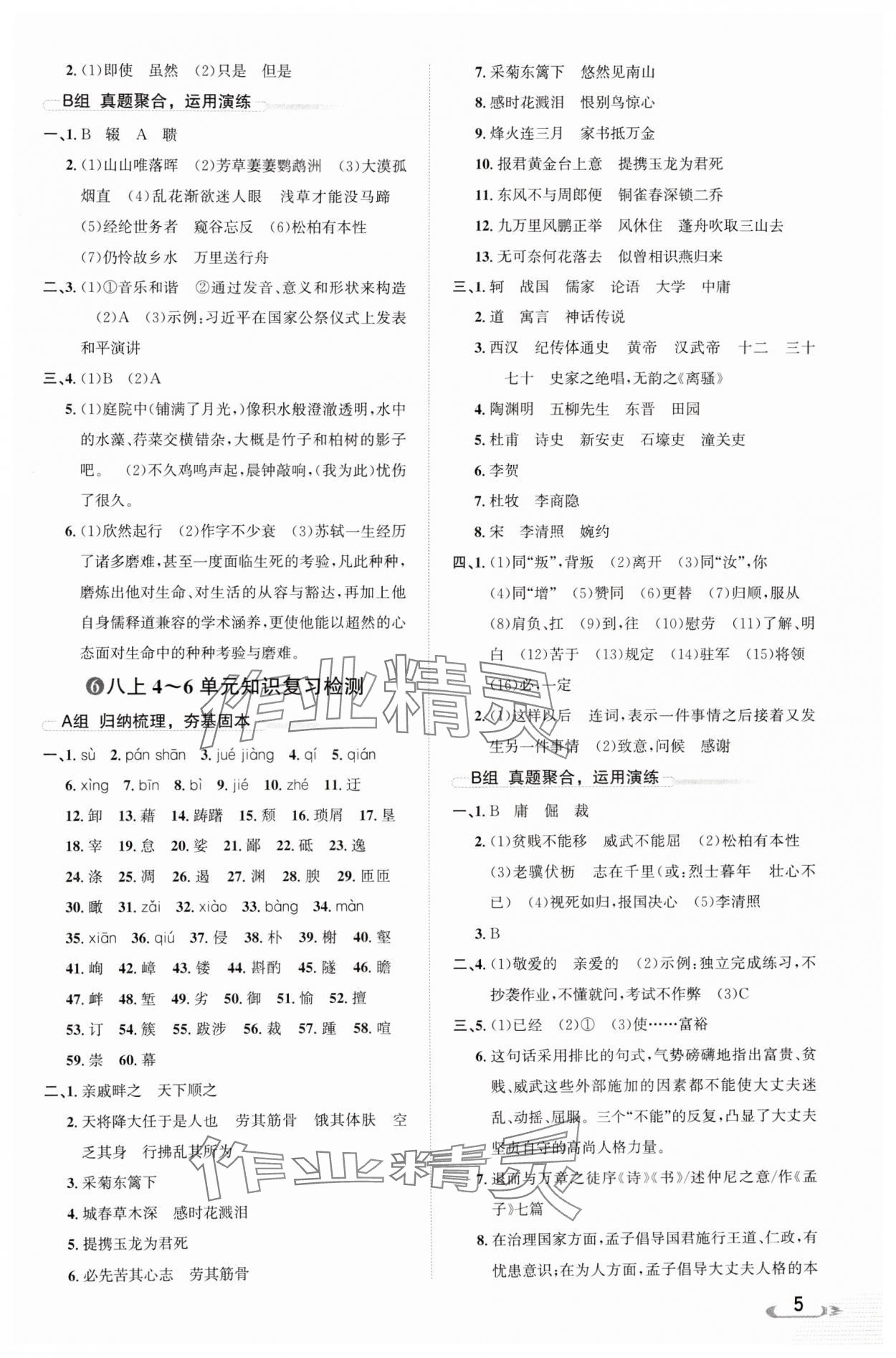 2024年新课标新中考浙江中考语文 参考答案第5页