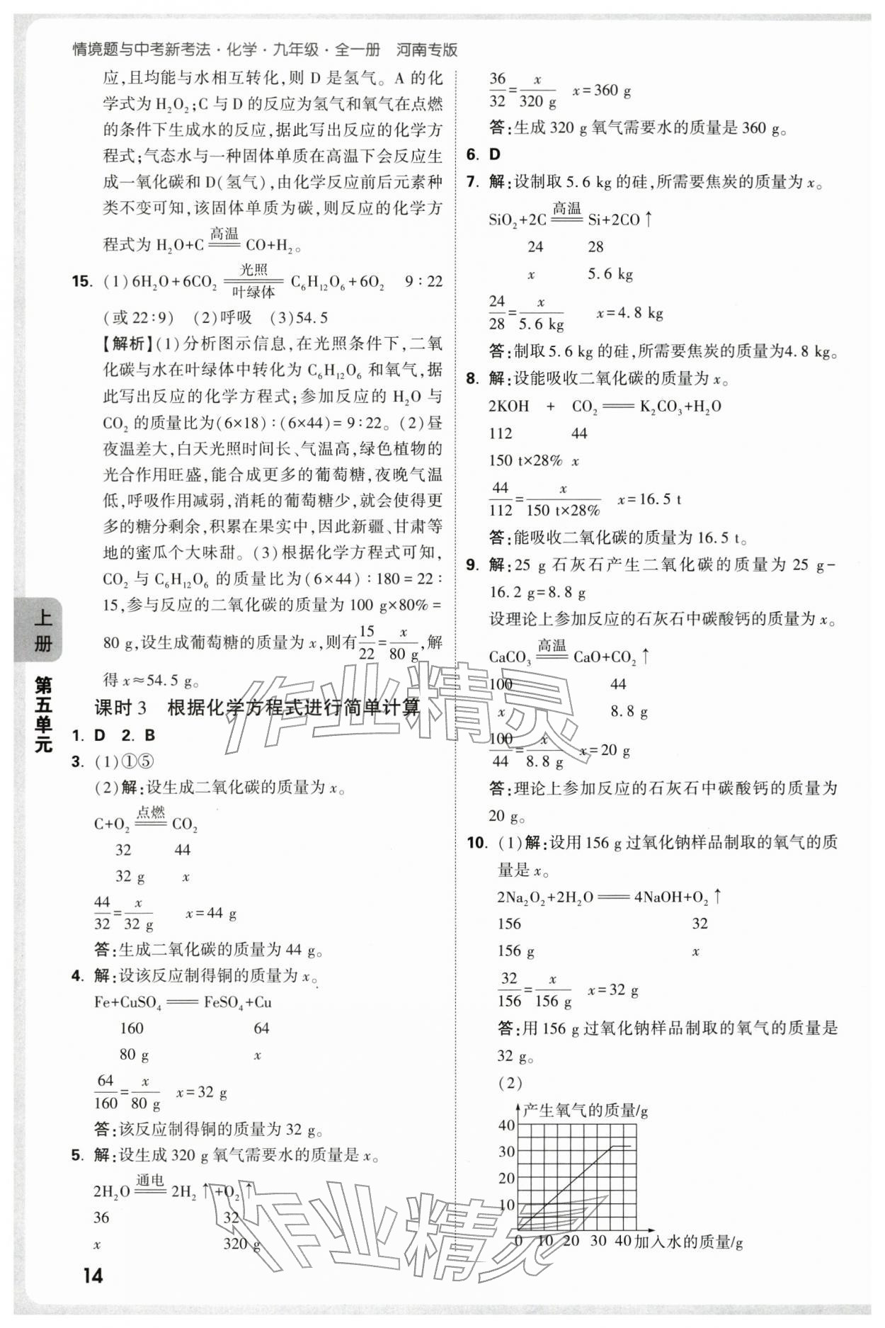 2025年萬(wàn)唯中考情境題九年級(jí)化學(xué)全一冊(cè)人教版河南專版 參考答案第14頁(yè)
