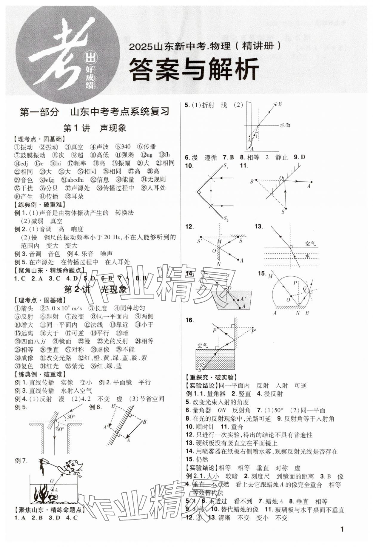 2025年考出好成绩中考总复习物理山东专版 第1页