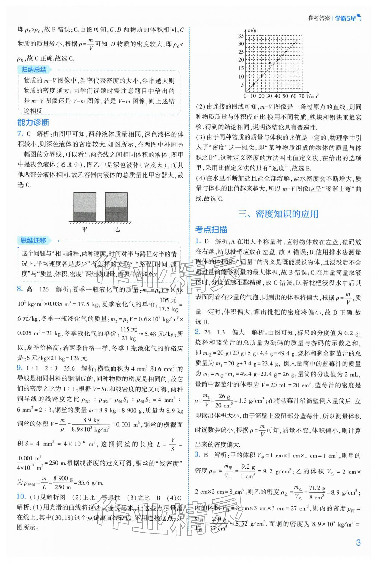 2026年经纶学典5星学霸八年级物理下册苏科版&nbsp;参考答案第3页