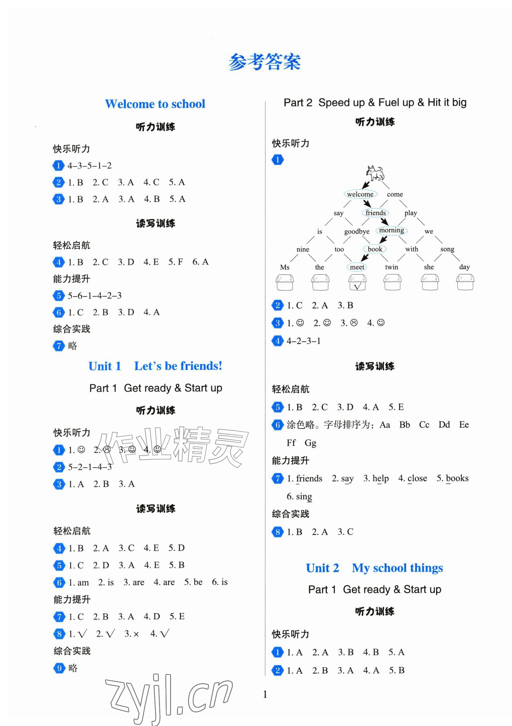 2026年阳光课堂外语教学与研究出版社三年级英语上册外研版福建专版&nbsp;第1页
