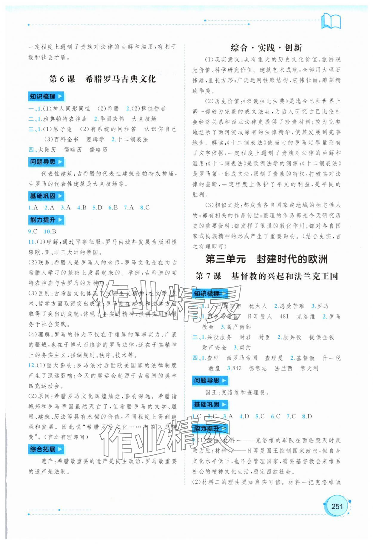 2025年新课程学习与测评同步学习九年级历史全一册人教版 第3页