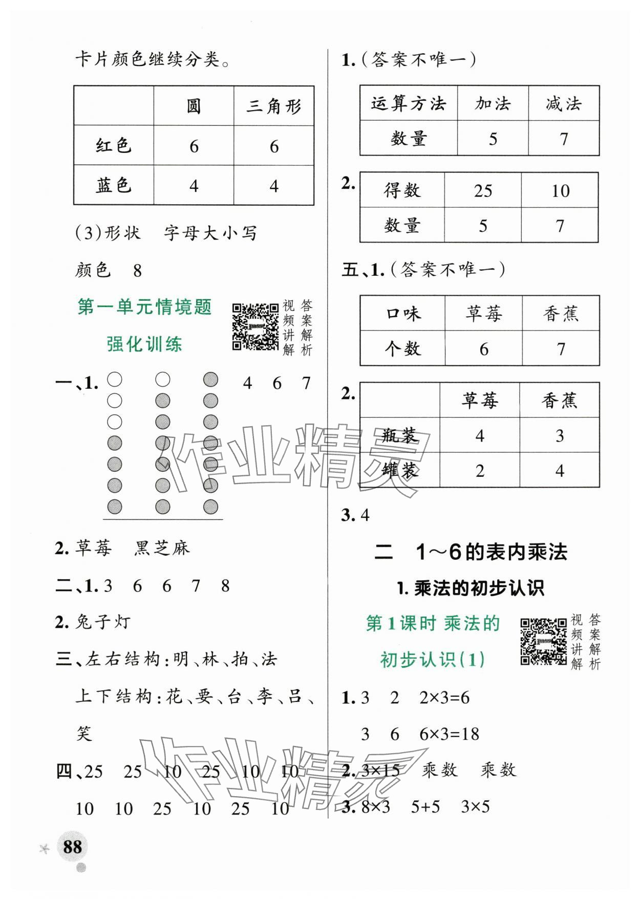 2025年小學(xué)學(xué)霸作業(yè)本二年級數(shù)學(xué)上冊人教版廣東專版 參考答案第4頁
