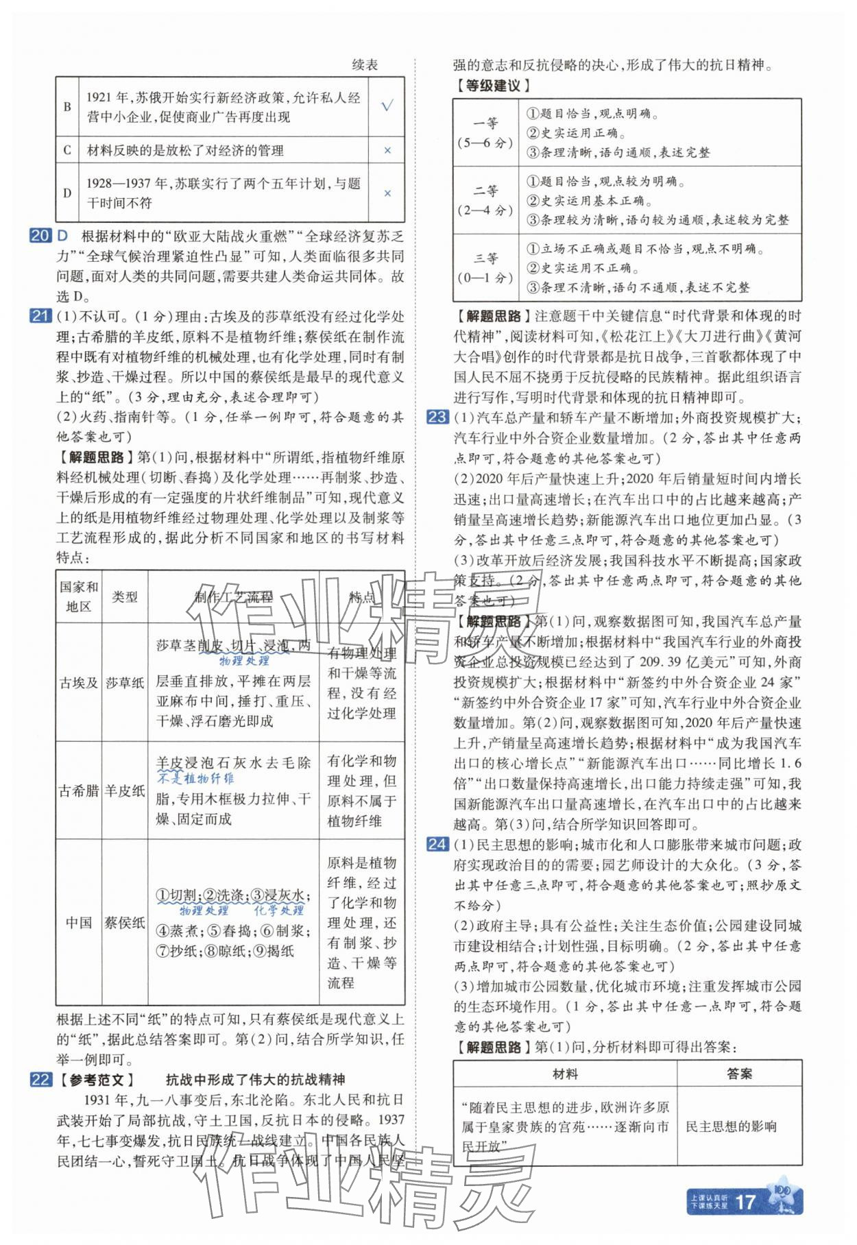 2025年金考卷中考45套匯編歷史河南專版紫色封面 參考答案第17頁(yè)