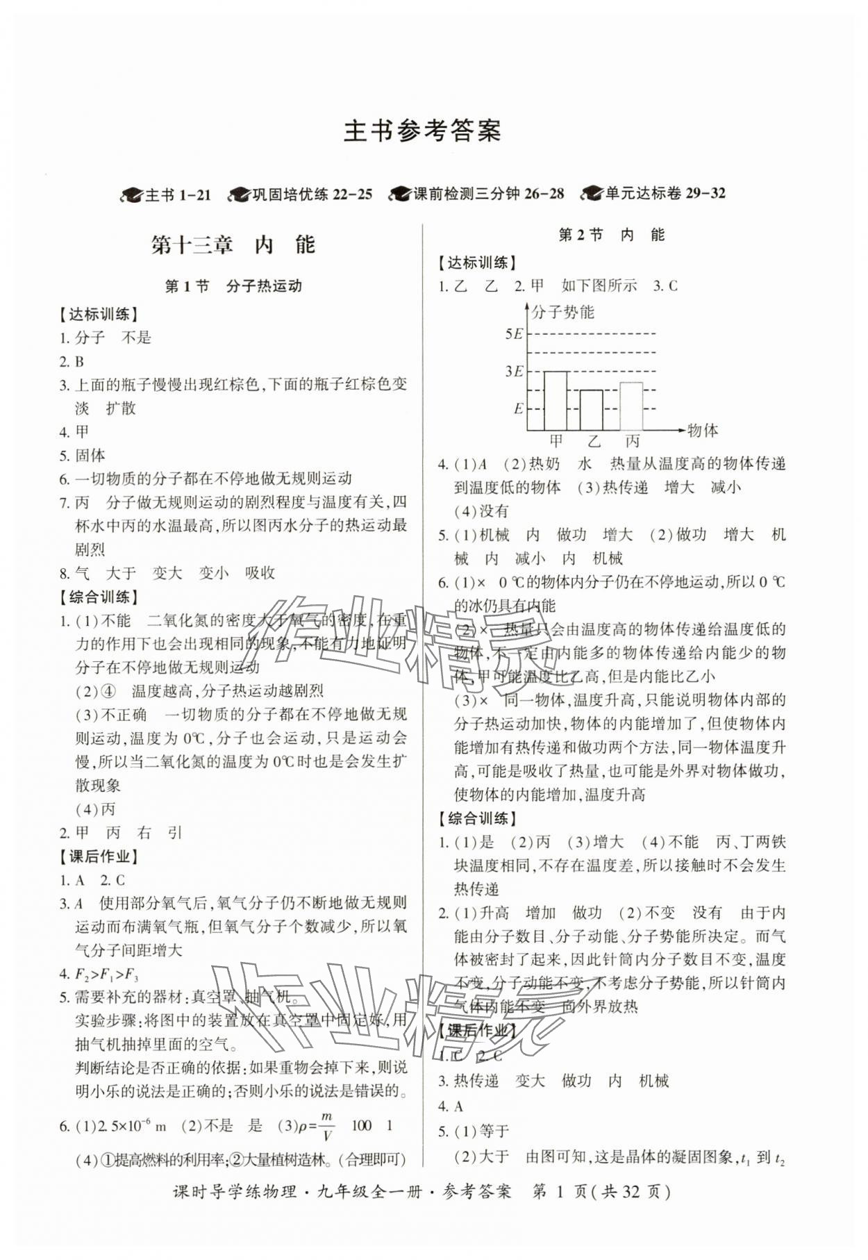 2023年課時(shí)導(dǎo)學(xué)練九年級(jí)物理全一冊(cè)人教版 第1頁(yè)