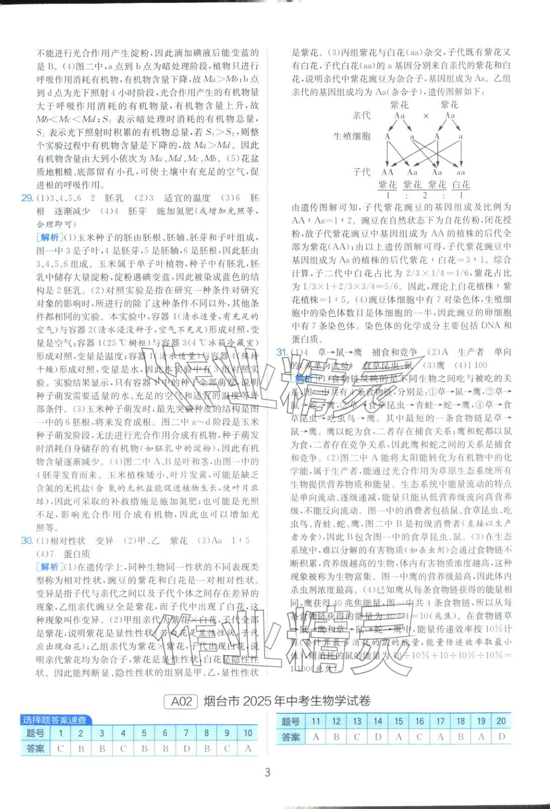 2026年山东省中考试卷精选八年级生物&nbsp;第3页