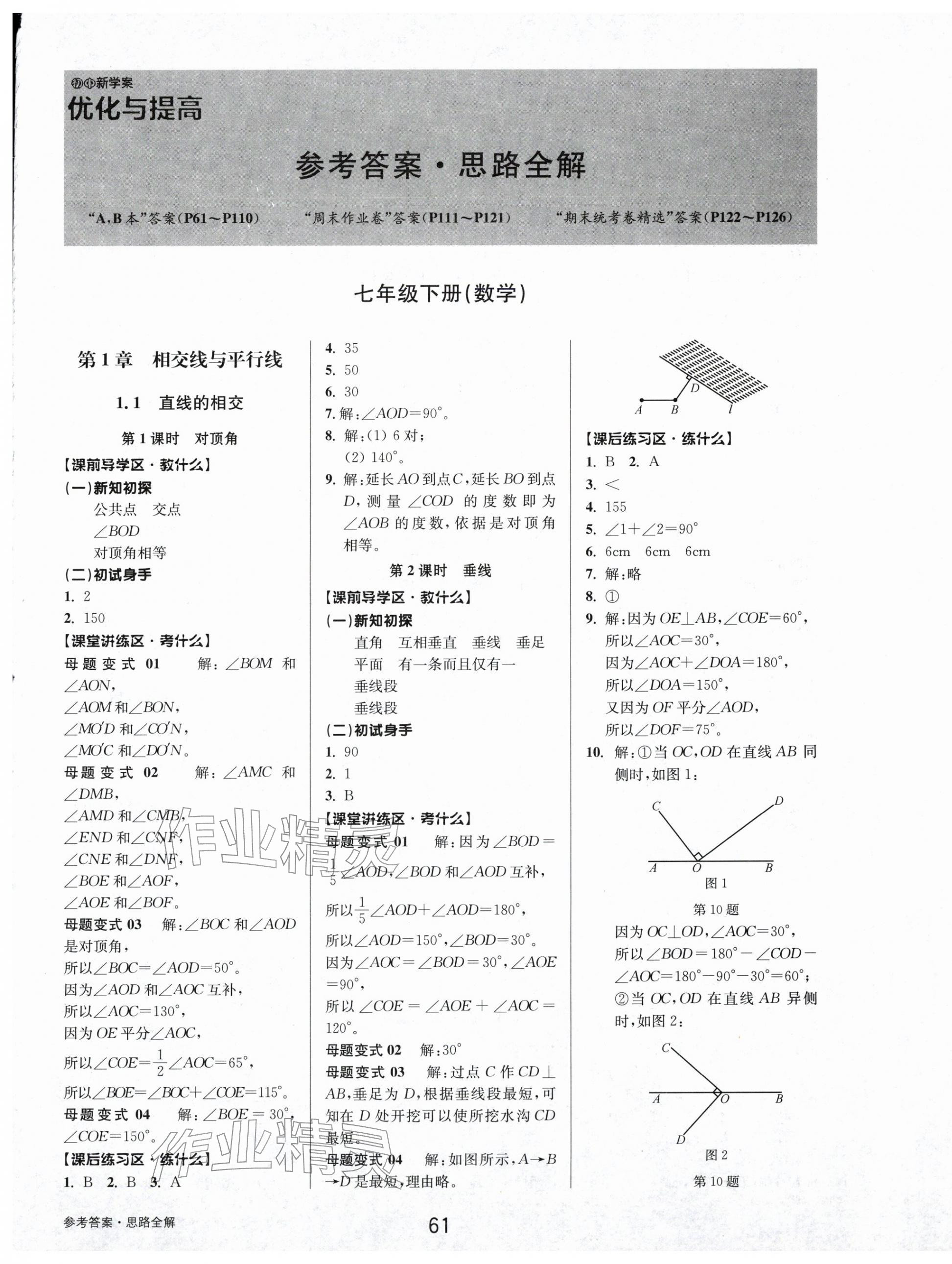 2026年初中新学案优化与提高七年级数学下册浙教版&nbsp;第1页