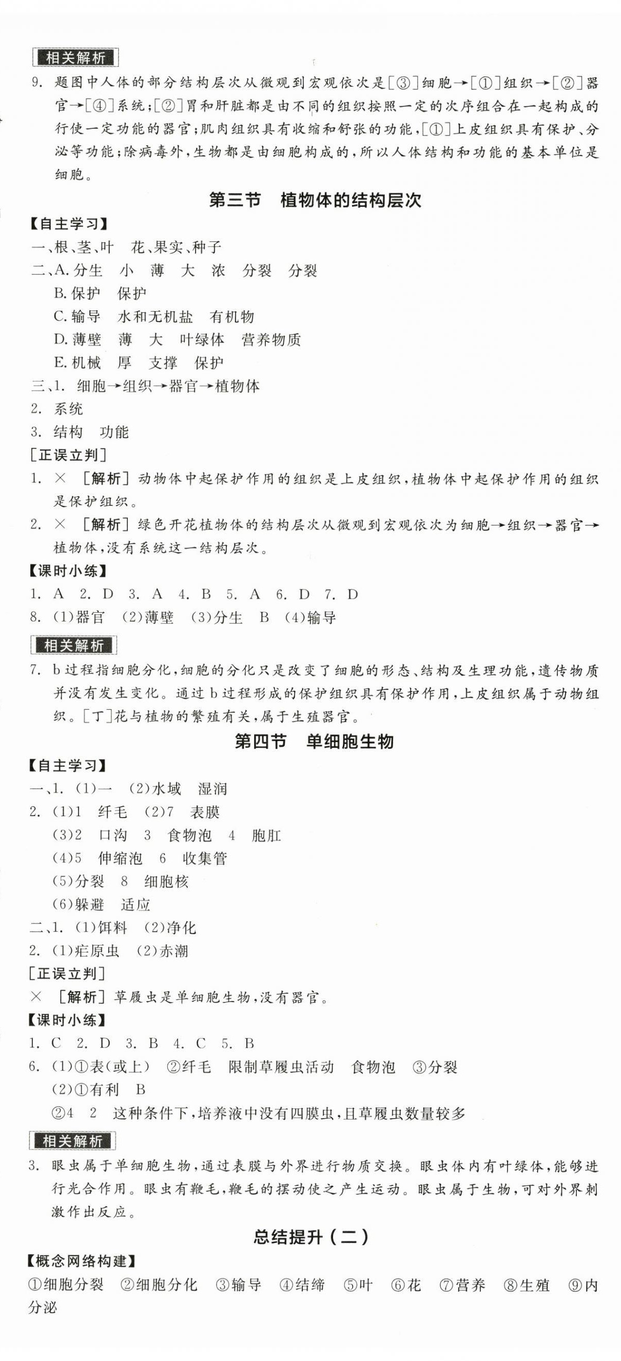 2025年全品學練考七年級生物上冊人教版陜西專版 第5頁