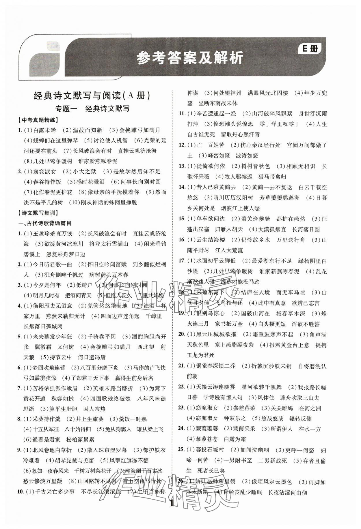 2024年中考新突破語文人教版陜西專版 第1頁