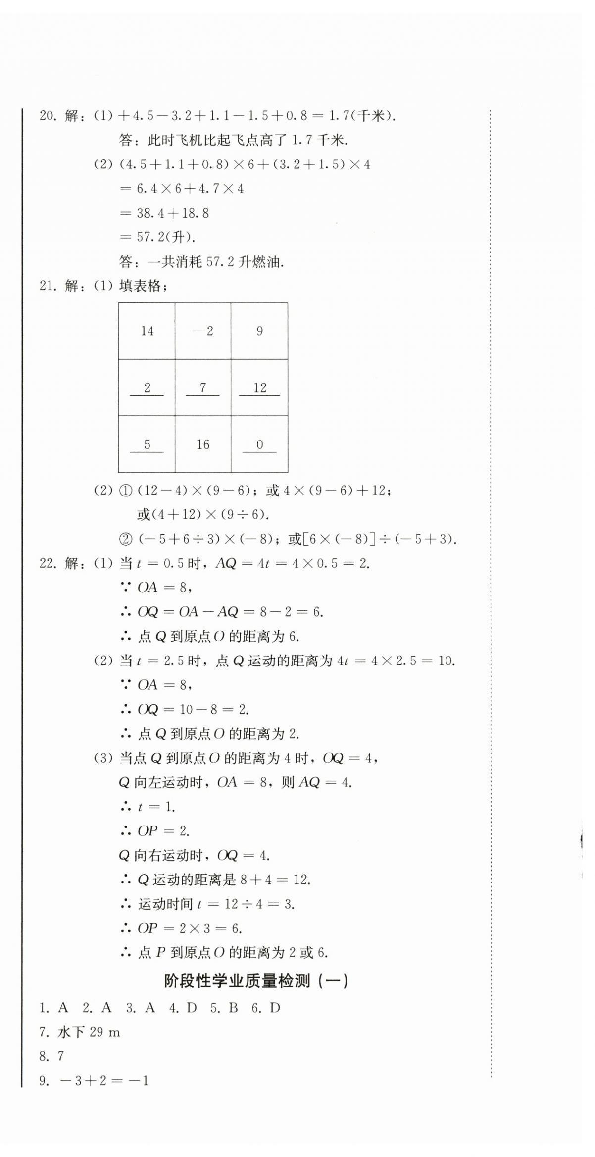 2025年初中学业质量检测七年级数学上册人教版&nbsp;第18页
