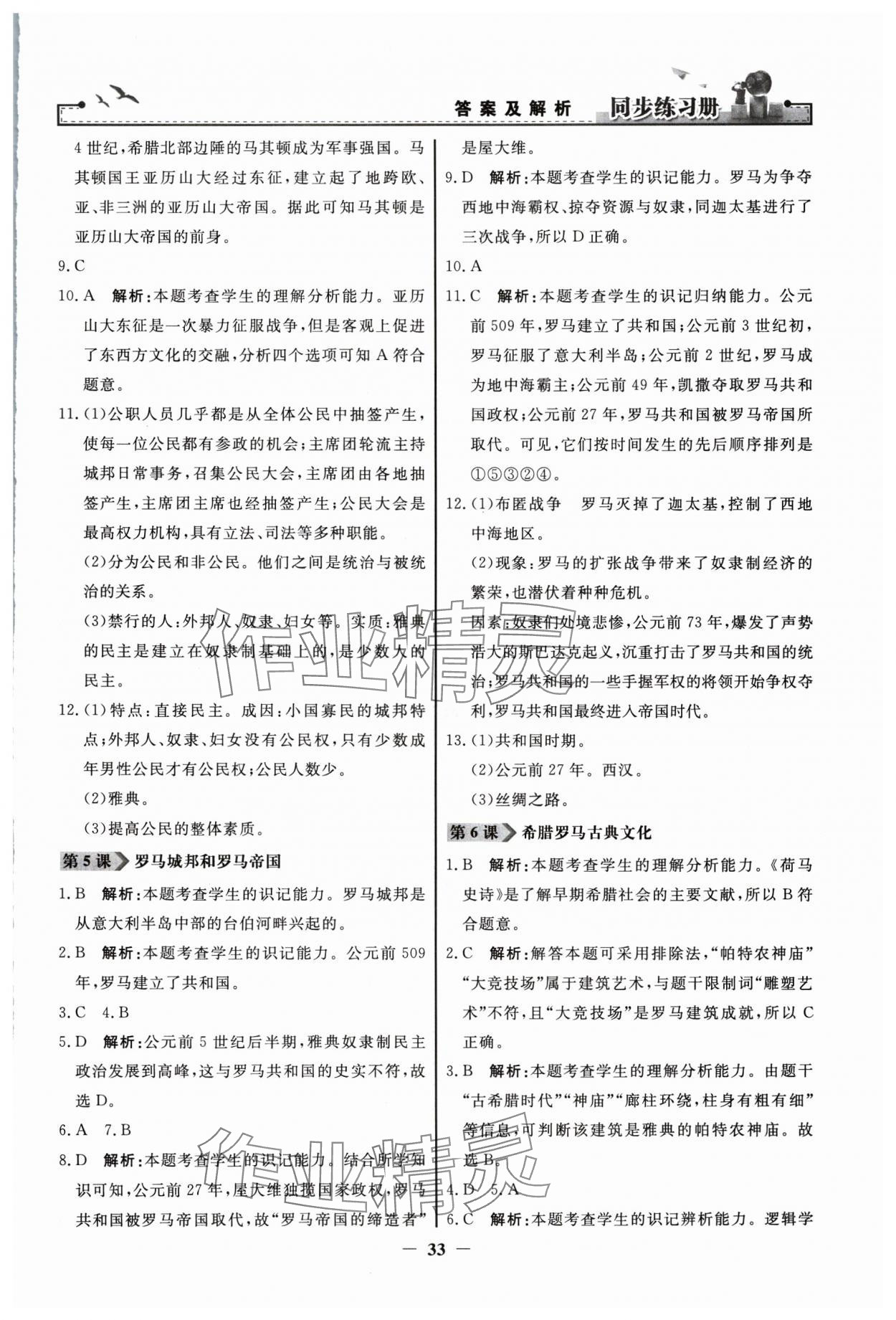 2025年同步練習冊九年級世界歷史上冊人教版人民教育出版社江蘇專版 第3頁