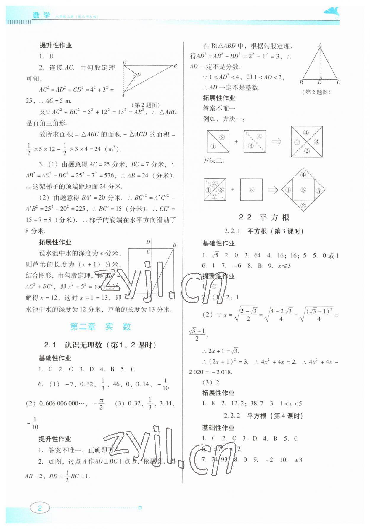 2023年南方新課堂金牌學(xué)案八年級數(shù)學(xué)上冊北師大版 第2頁