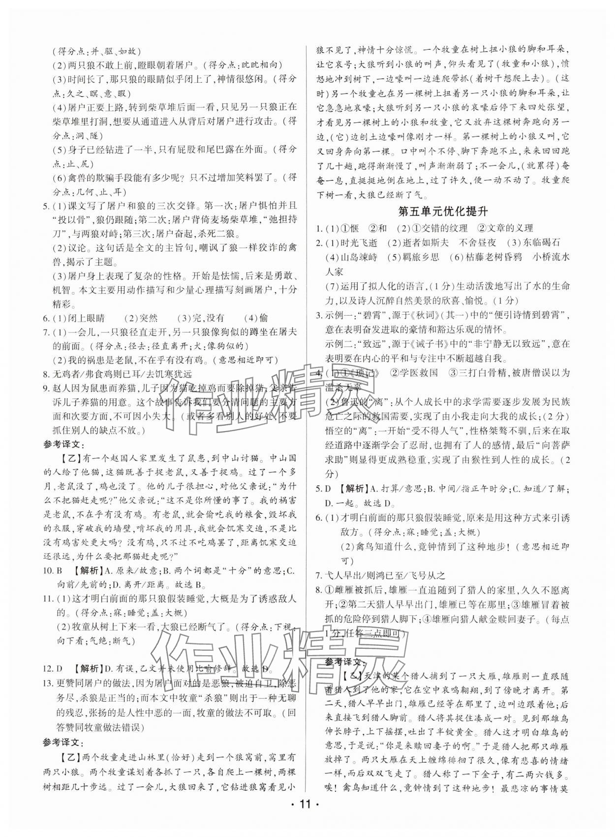 2024年基礎精練七年級語文上冊人教版深圳專版 第11頁