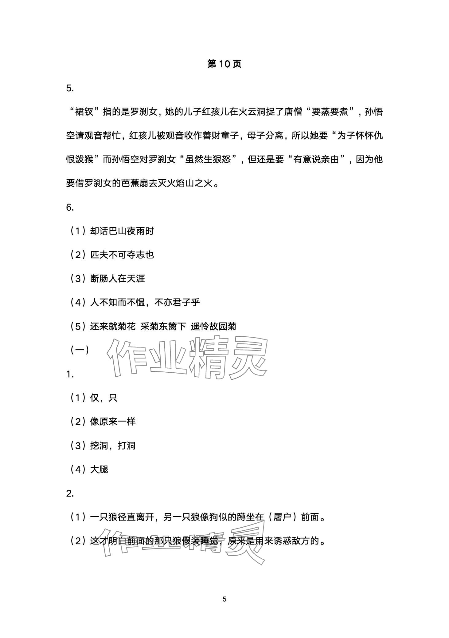 2024年寒假作业山东美术出版社七年级综合&nbsp;第5页