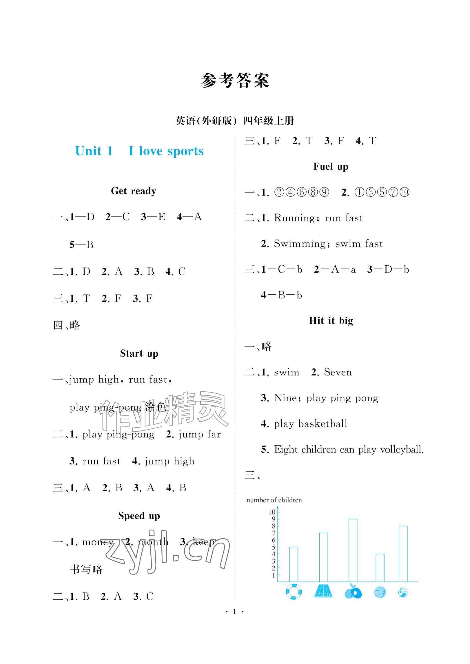 2026年新课程学习指导海南出版社四年级英语上册外研版&nbsp;参考答案第1页