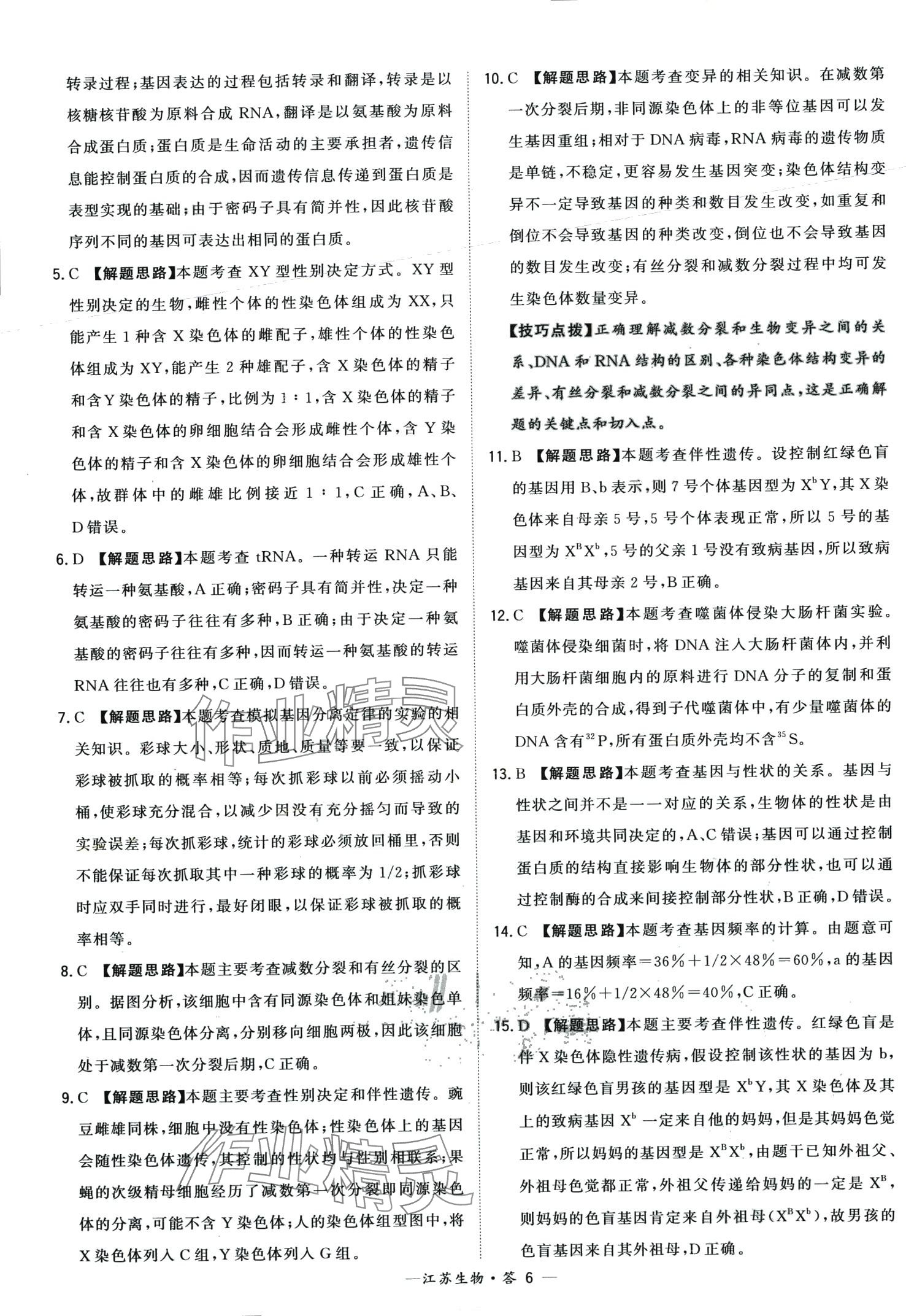 2024年天利38套學(xué)業(yè)水平考試高中生物通用版江蘇專版 第6頁(yè)