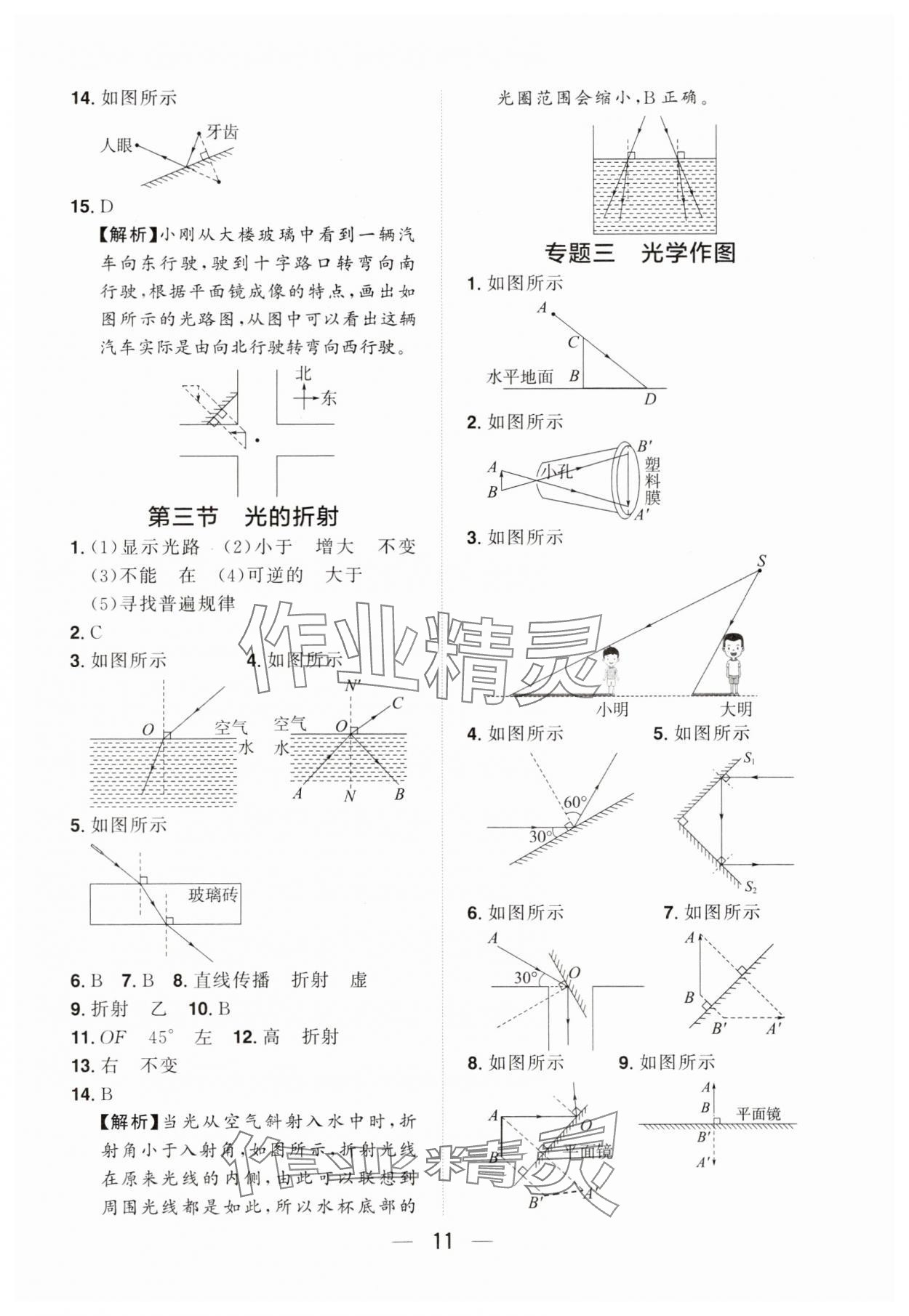 2024年陽光同學(xué)分層設(shè)計八年級物理上冊滬科版福建專版 參考答案第10頁