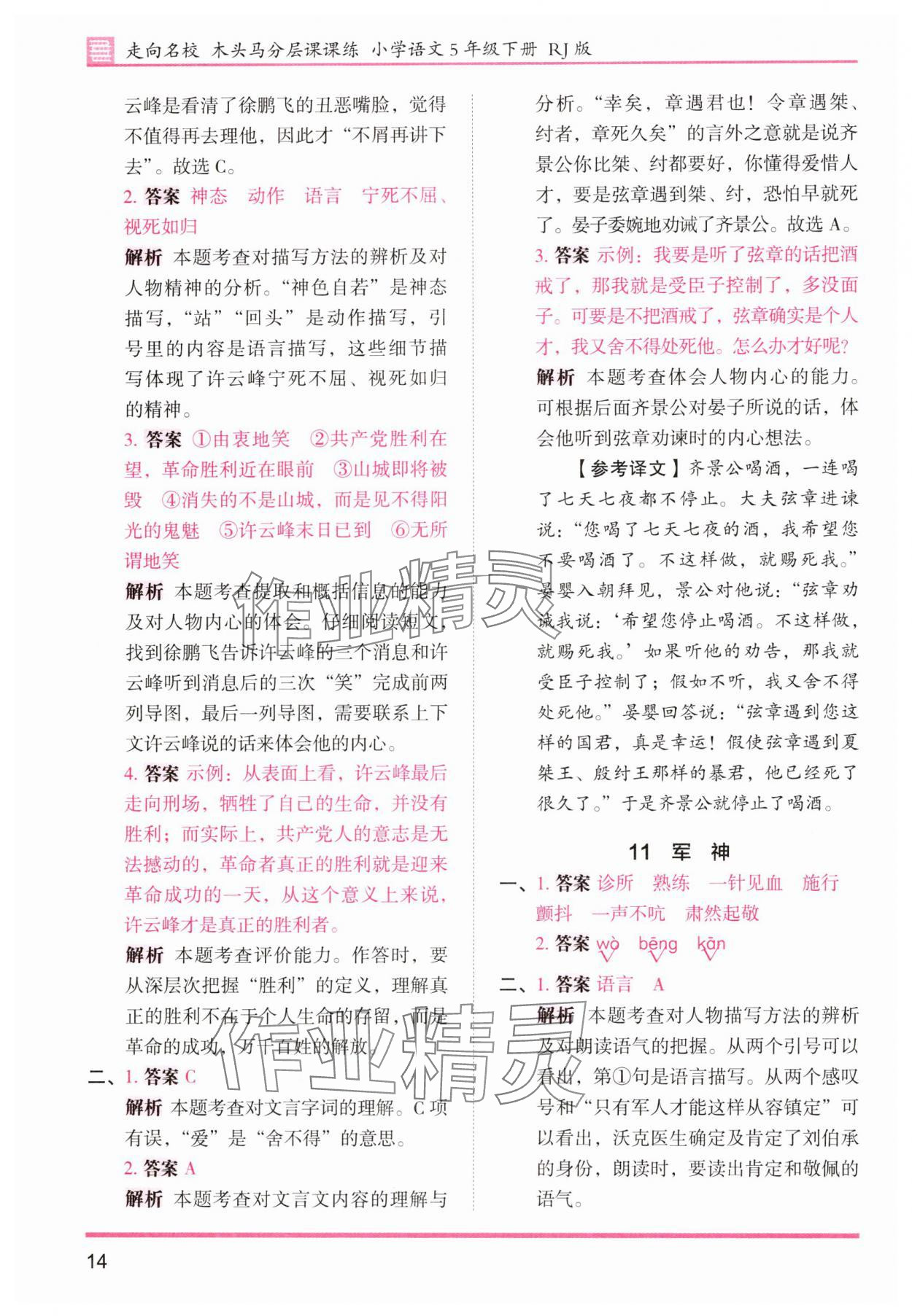 2025年木頭馬分層課課練五年級語文下冊人教版浙江專版 第14頁