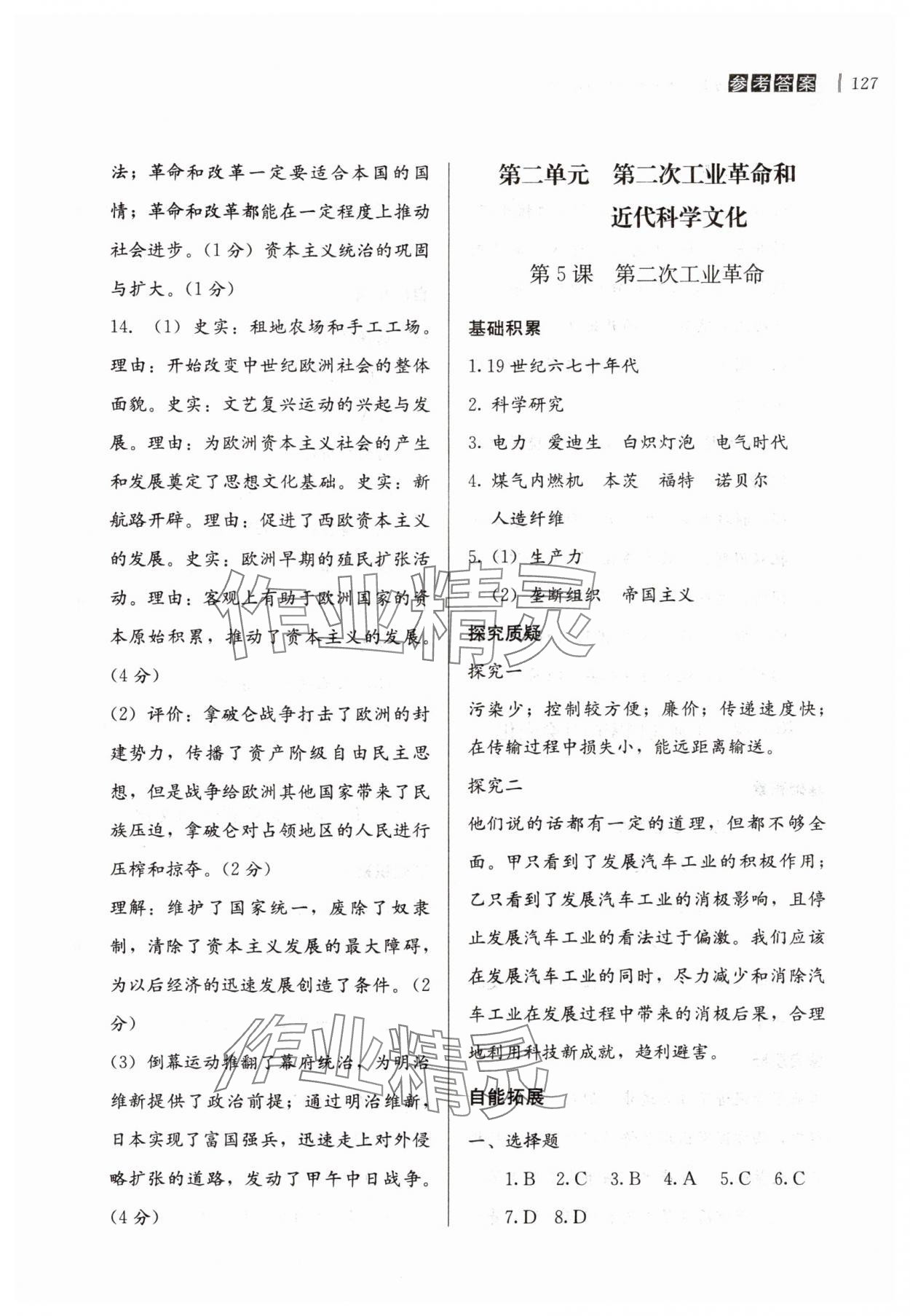 2025年自能导学九年级历史下册人教版 第5页