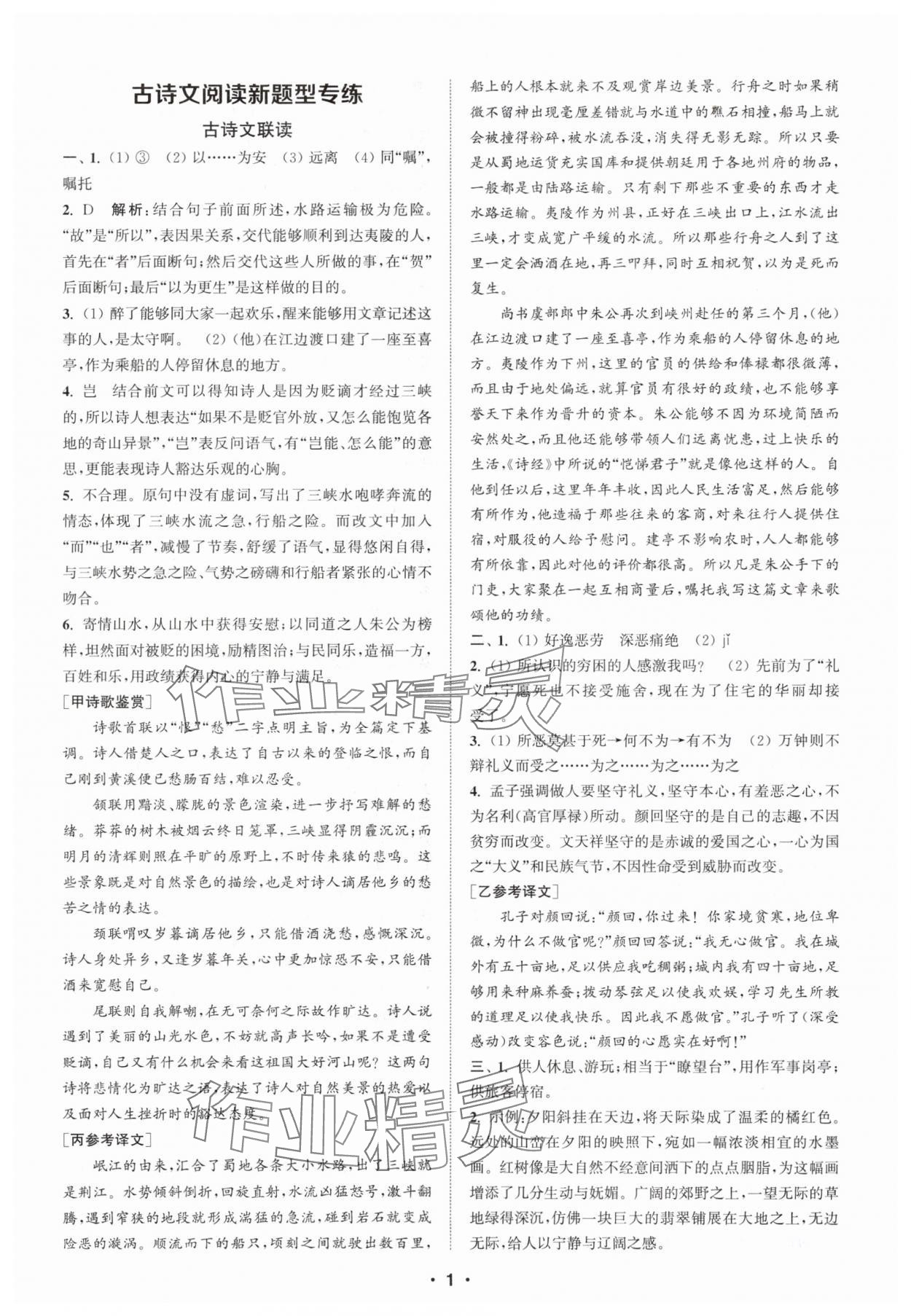 2025年通城学典初中语文阅读组合训练九年级苏州专版 第1页