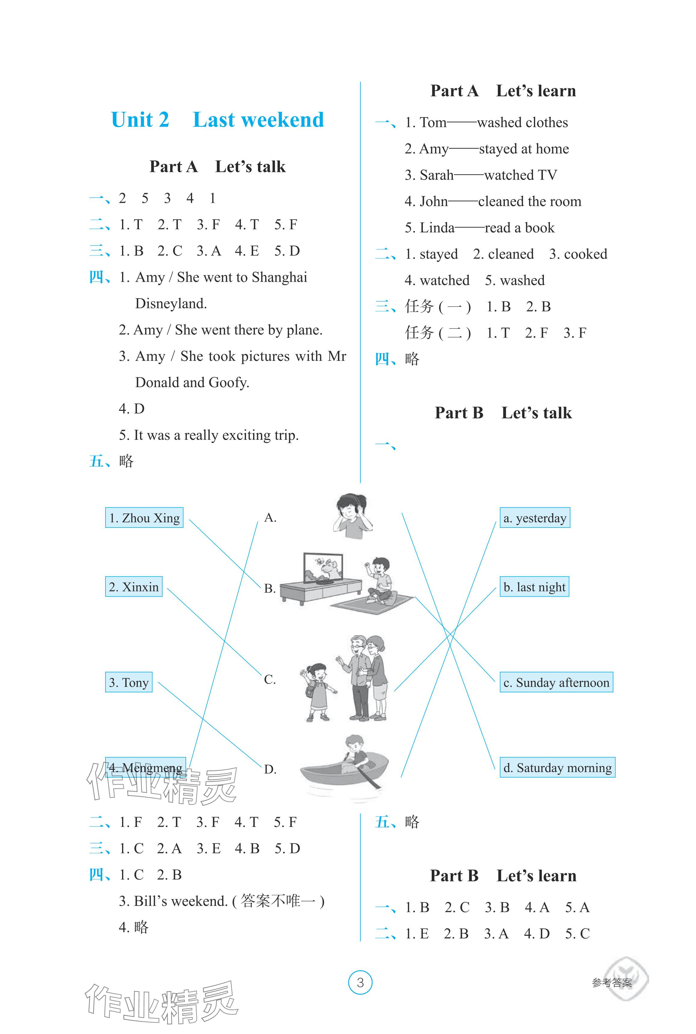 2024年學(xué)生基礎(chǔ)性作業(yè)六年級英語下冊人教版 參考答案第3頁